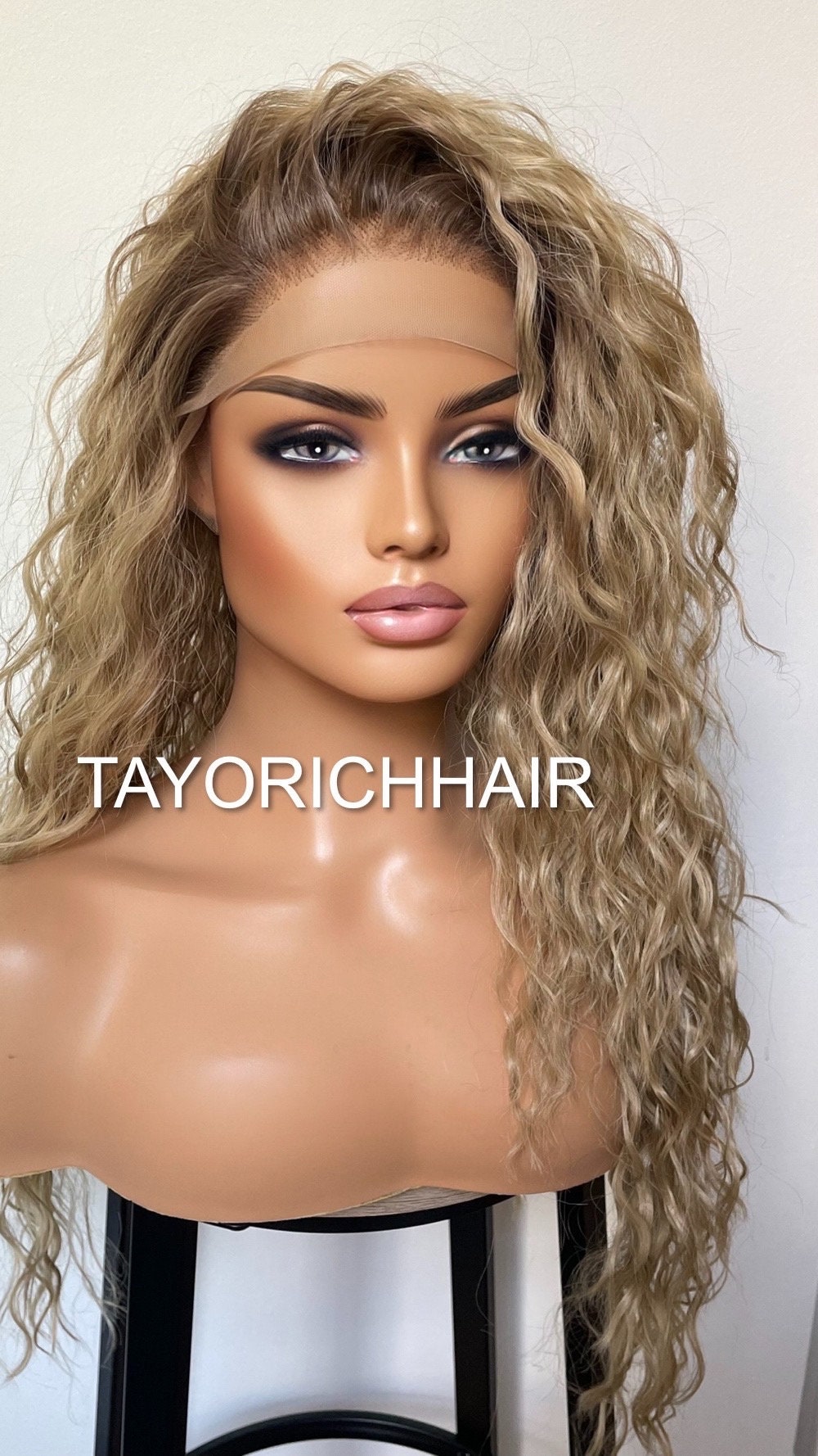 Rooted Curly Lace Wig In Small Cap Size And Free Part