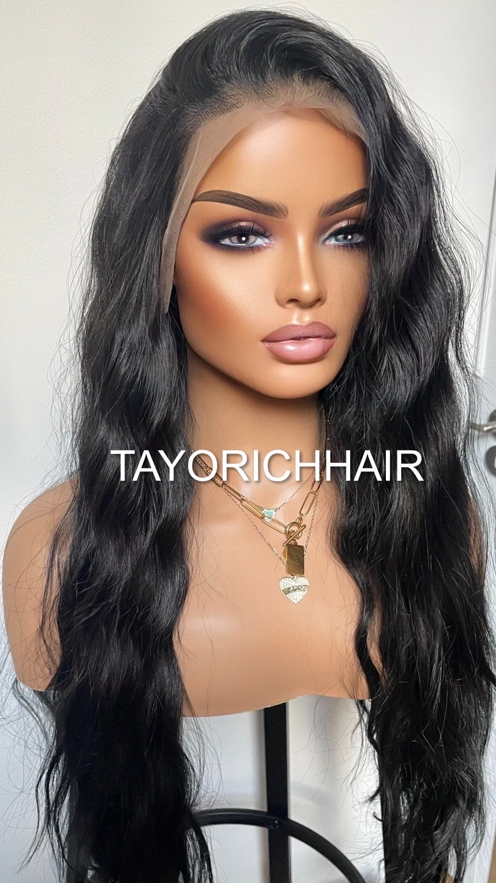 Jet Black Curly Lace Front Synthetic Wig/ Black Gothic Wig/ 13x4 Lace Front/ Black Long Beach Waves Heat Friendly Wig/ Long Free Part Wig