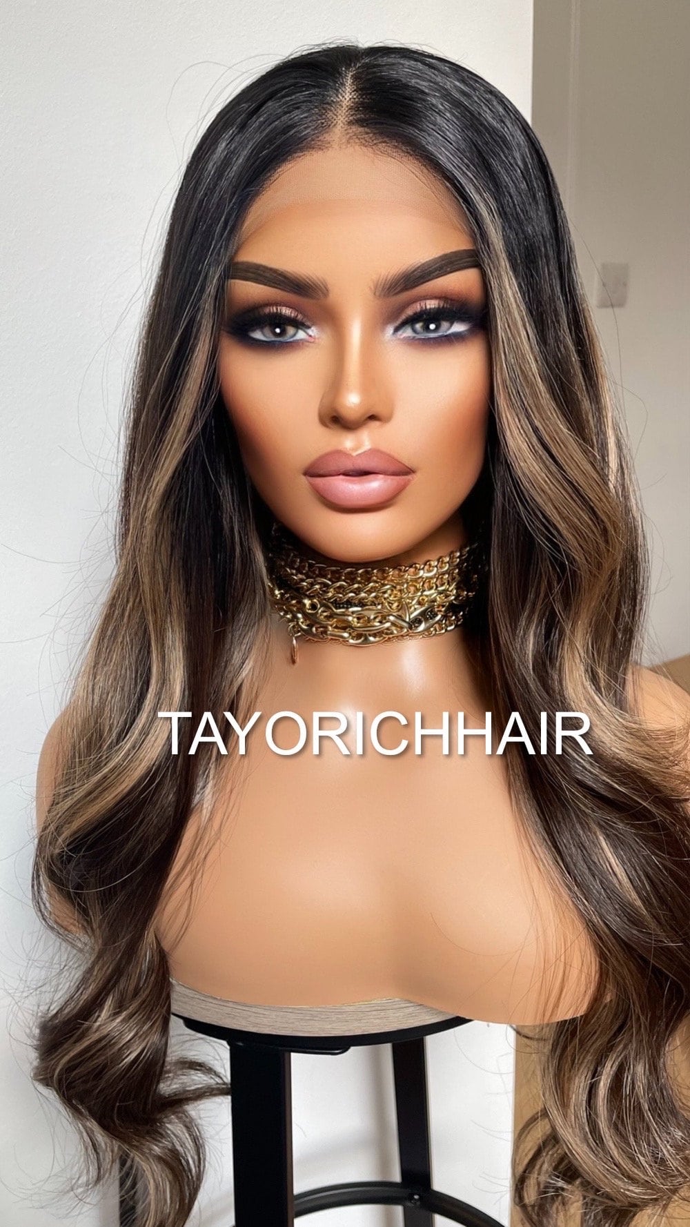 Darkest Brunette Face Framing Money Piece Wigs For Women/ Heat Safe Luxury Synthetic Wig/ Minimalist Style Wigs/ Handmade Synthetic Wigs