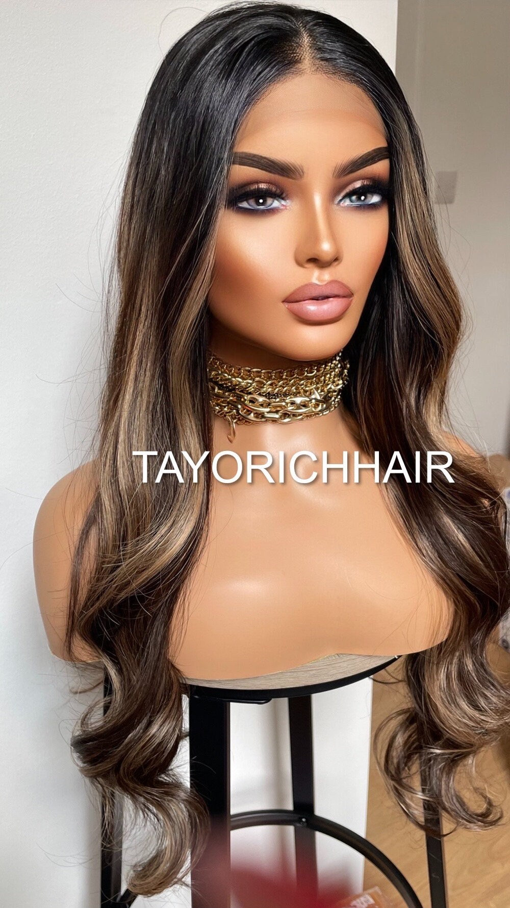 Darkest Brunette Face Framing Money Piece Wigs For Women/ Heat Safe Luxury Synthetic Wig/ Minimalist Style Wigs/ Handmade Synthetic Wigs