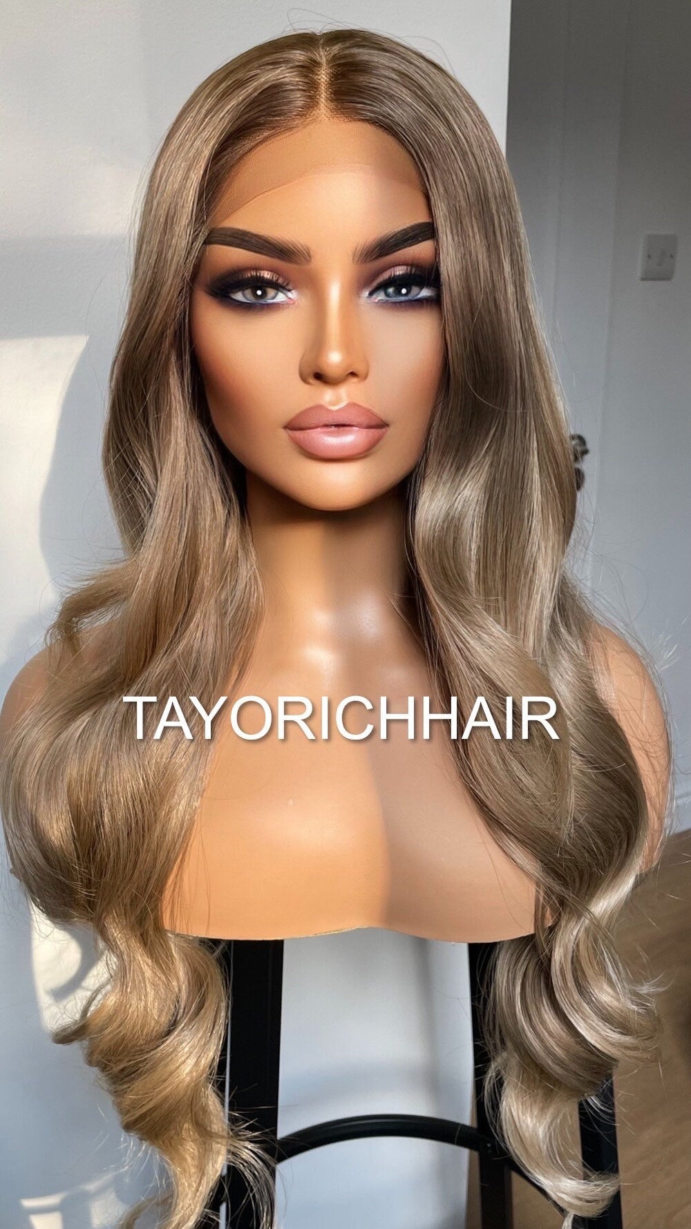 Rooted Dark Ash Blonde Lace Front Synthetic Wig