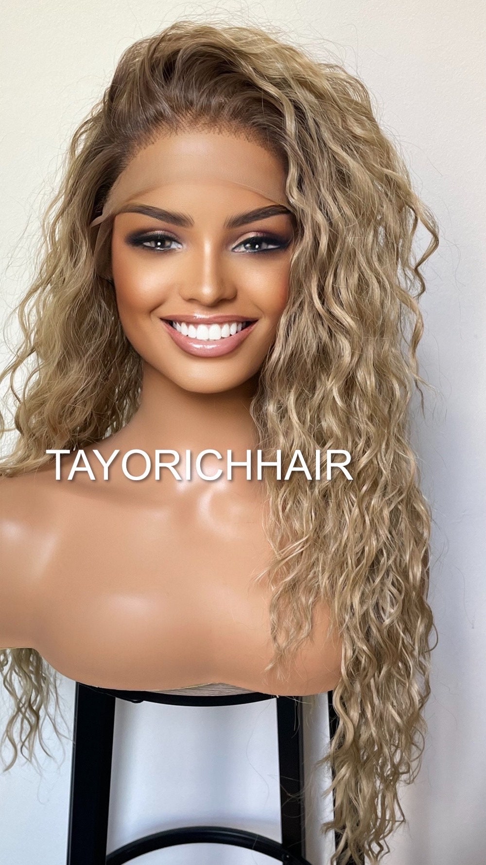 Rooted Curly Lace Wig In Small Cap Size And Free Part