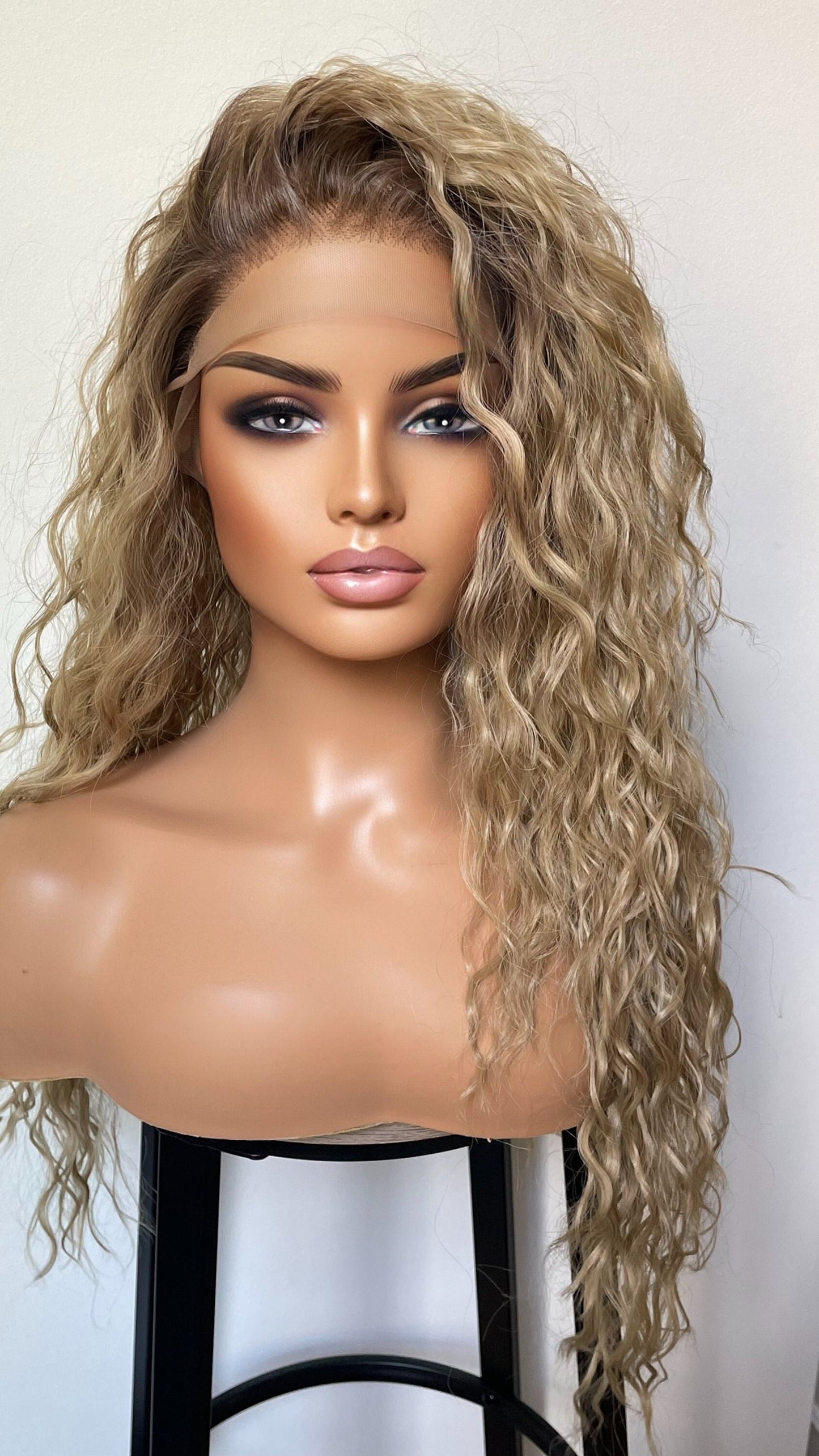 Rooted Curly Lace Wig In Small Cap Size And Free Part