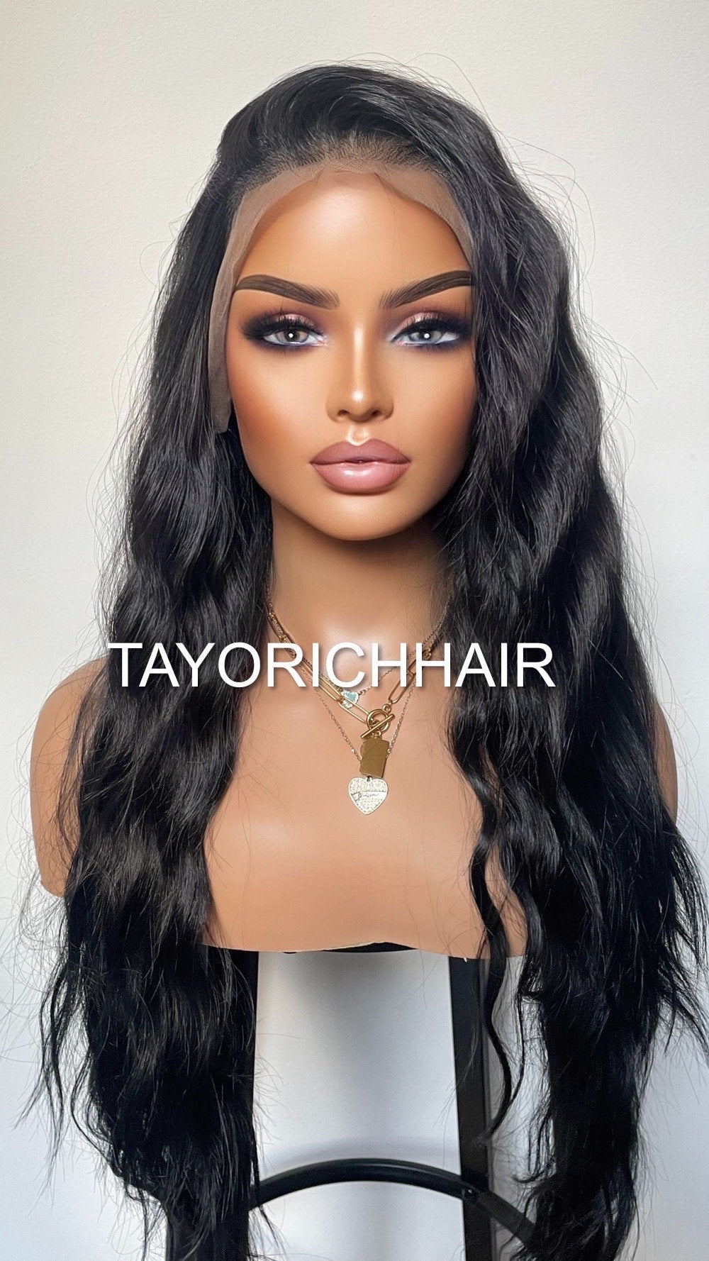 Jet Black Curly Lace Front Synthetic Wig/ Black Gothic Wig/ 13x4 Lace Front/ Black Long Beach Waves Heat Friendly Wig/ Long Free Part Wig