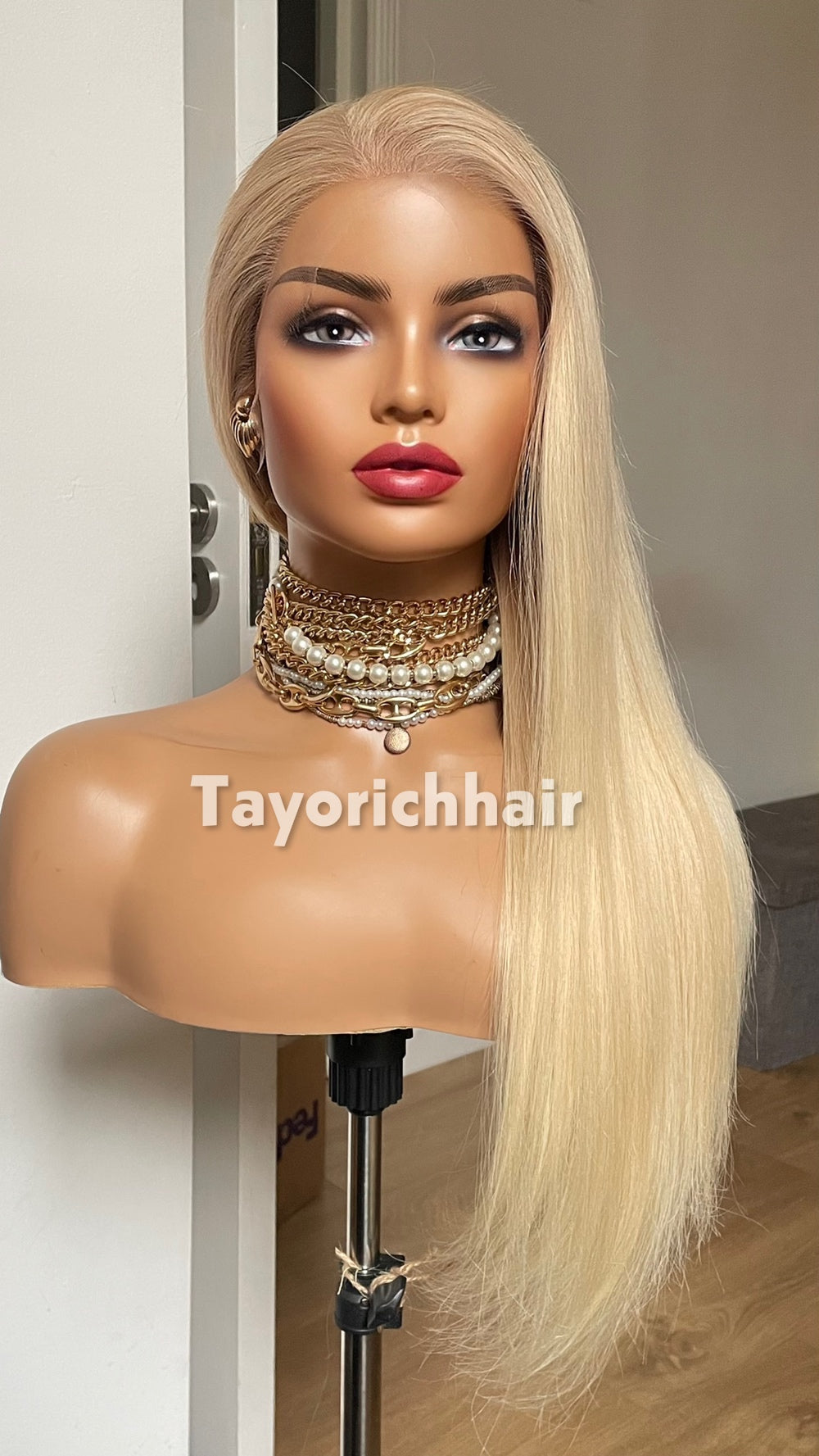 22 Inch Warm Blonde Human Hair Wig with 13x4 HD Lace Frontal