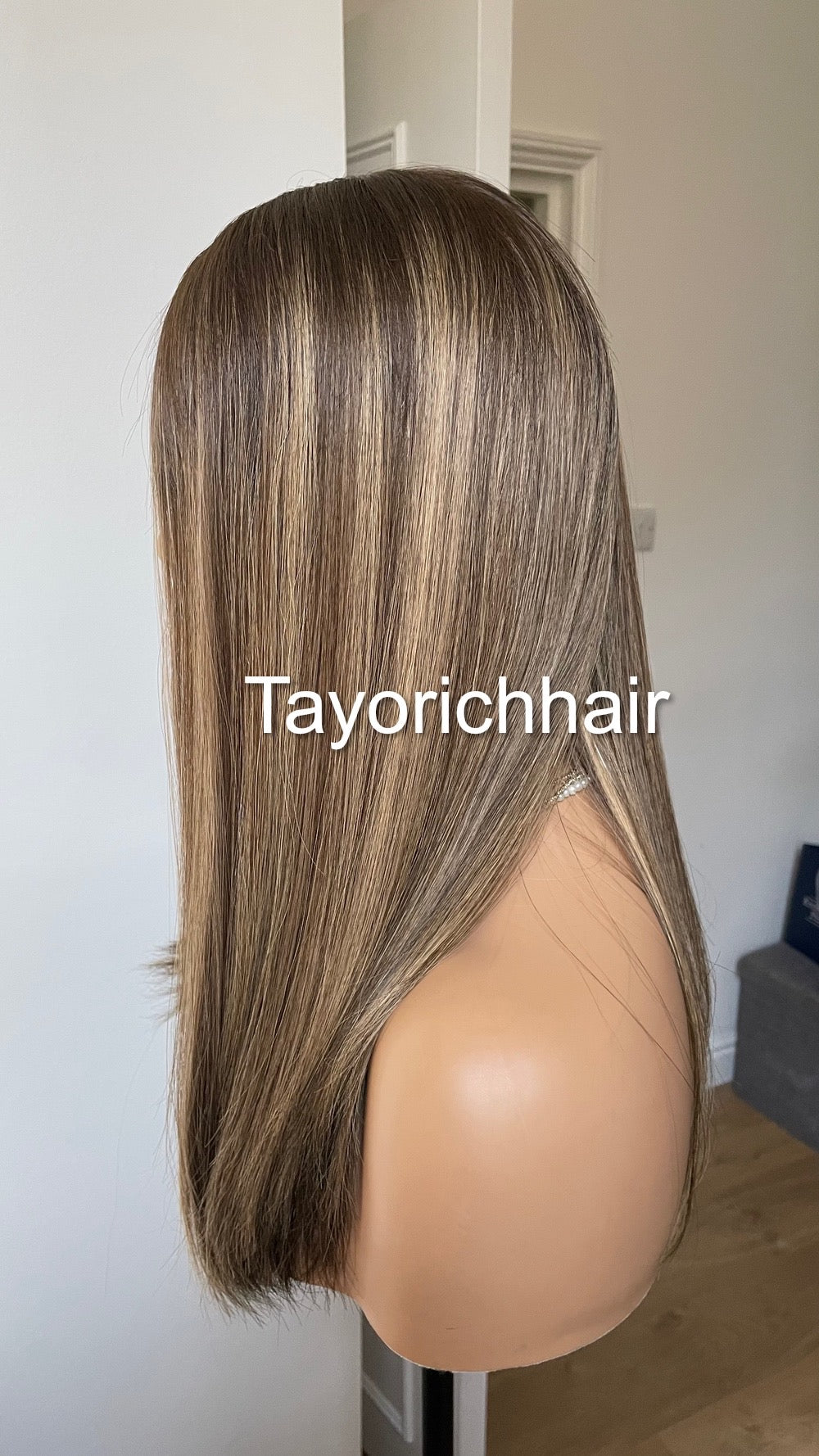 Balayage Human Hair Lace Top Wig In 18 Inches/ European Human Hair Wig/ Natural Looking Wig For Women/ Blonde & Brown Wig By Tayorichhair