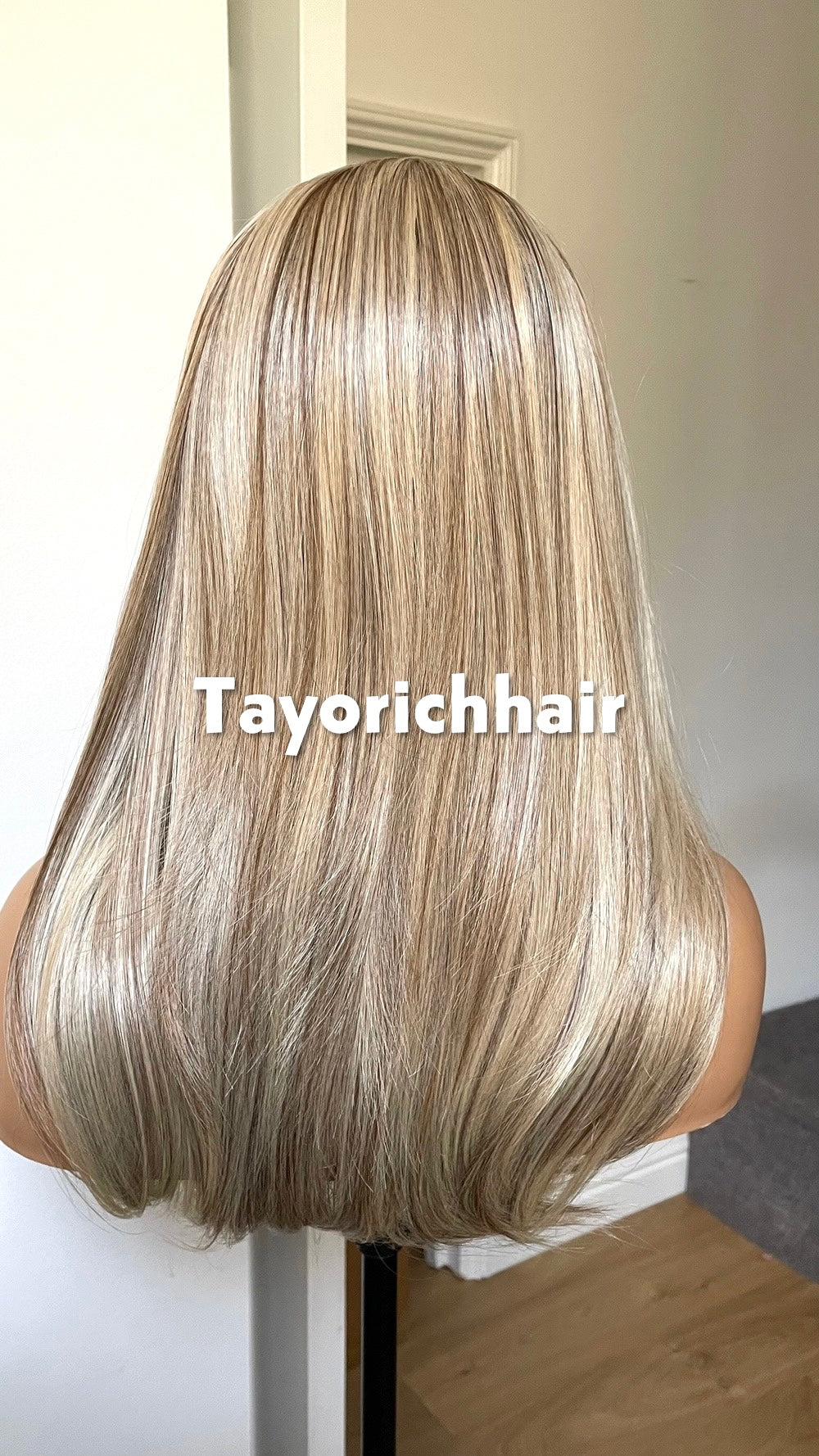 Sunkissed Blonde With Brown Highlights Wig; Lace Frontal Synthetic Wig, 16 Inches, Low Density Wig