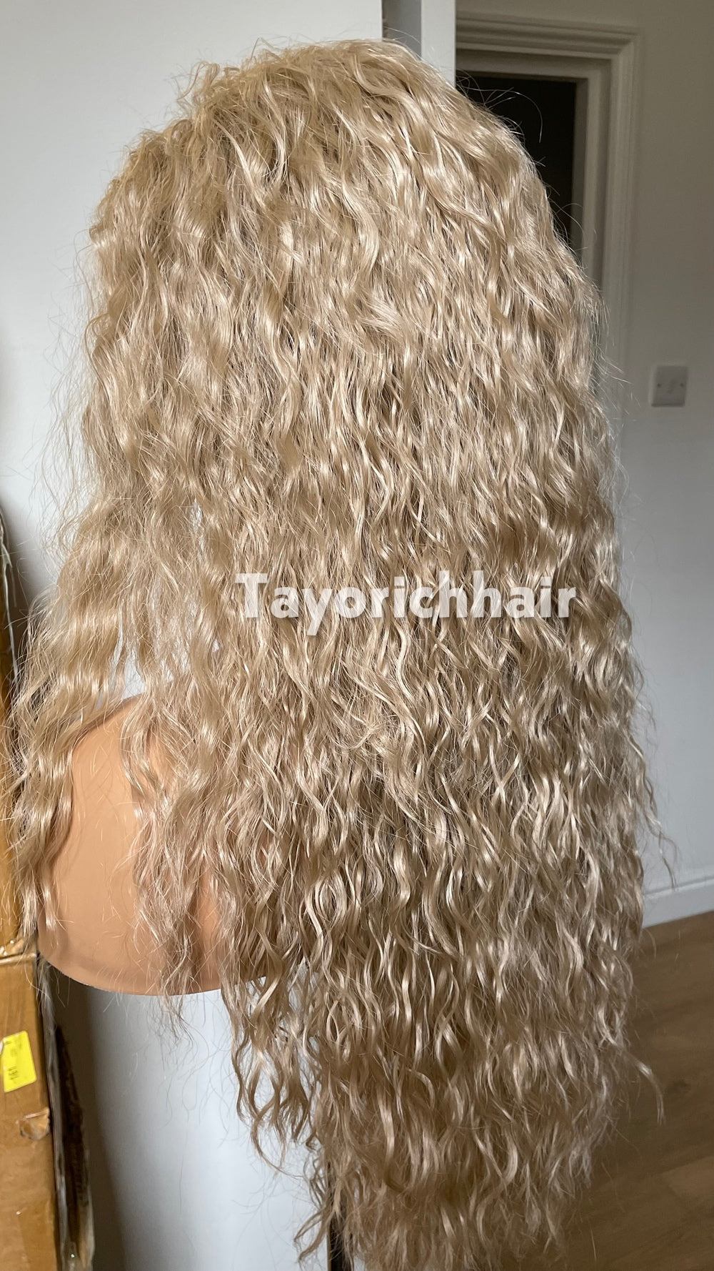 Medium Blonde Curly Wig | 10” Front 20” Back | Heat Safe Synthetic Lace Front Wig | 13x3 Transparent Lace | Small Cap | Tayorichhair
