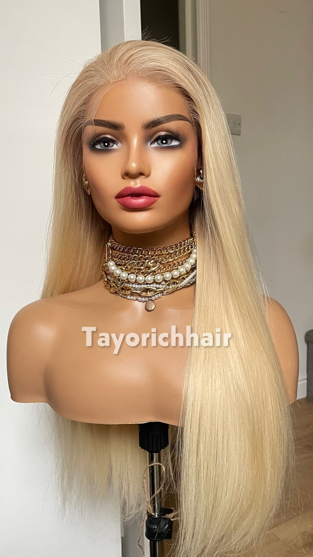 22 Inch Warm Blonde Human Hair Wig with 13x4 HD Lace Frontal