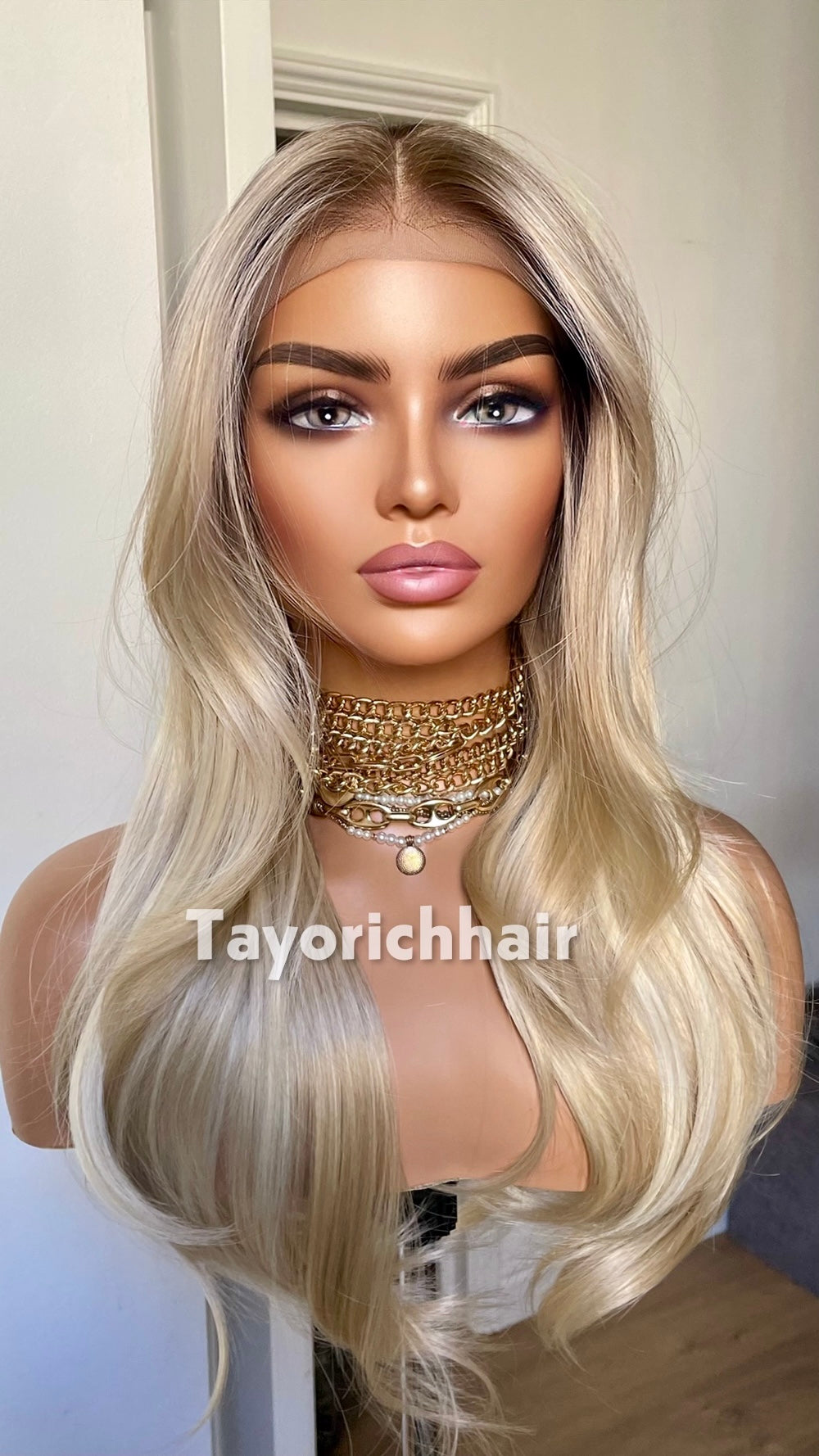 Mixed Light Blonde Heat Safe Synthetic Lace Front Wig | Layered 10” Front 20” Back | Low Density Natural Wig | Tayorichhair