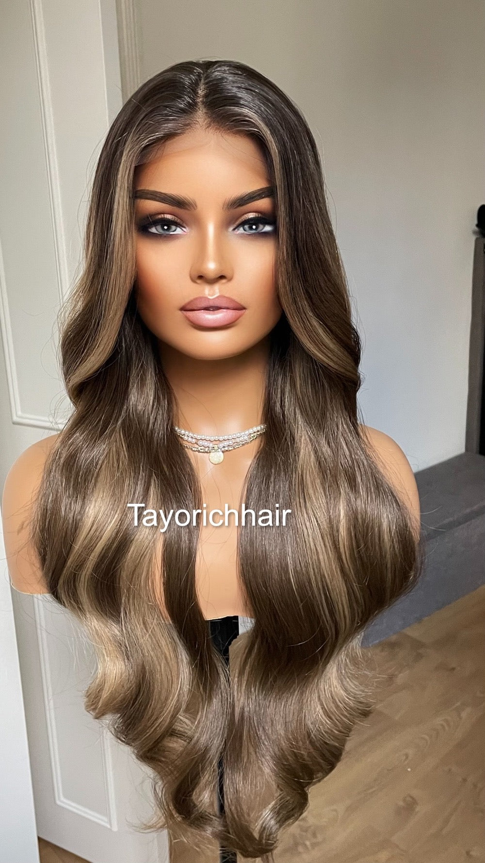 Money Piece Dark And Blonde Mix 13x4 Lace Front Wig/ Raelistic Pre Plucked Hairline/ Layered 24 Inches Wig For Women/ Natural Realistic Wig