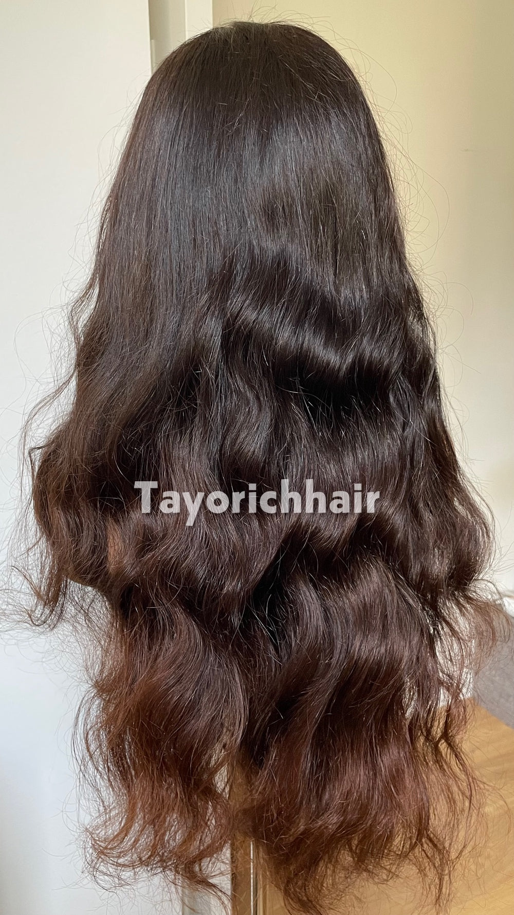 Ombre Black to Brown Human Hair Lace Front Wig | 24” Wavy HD Lace Wig | 13x4 Glueless Wig | 100% Human Hair | Tayorichhair
