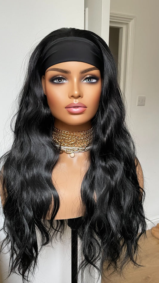 Black Ponytail Synthetic Wig/ No Lace Wig/ Easy To Wear Beginner Friendly Wig/ Sports Exercise Running Wig/ Black Wig For Workout