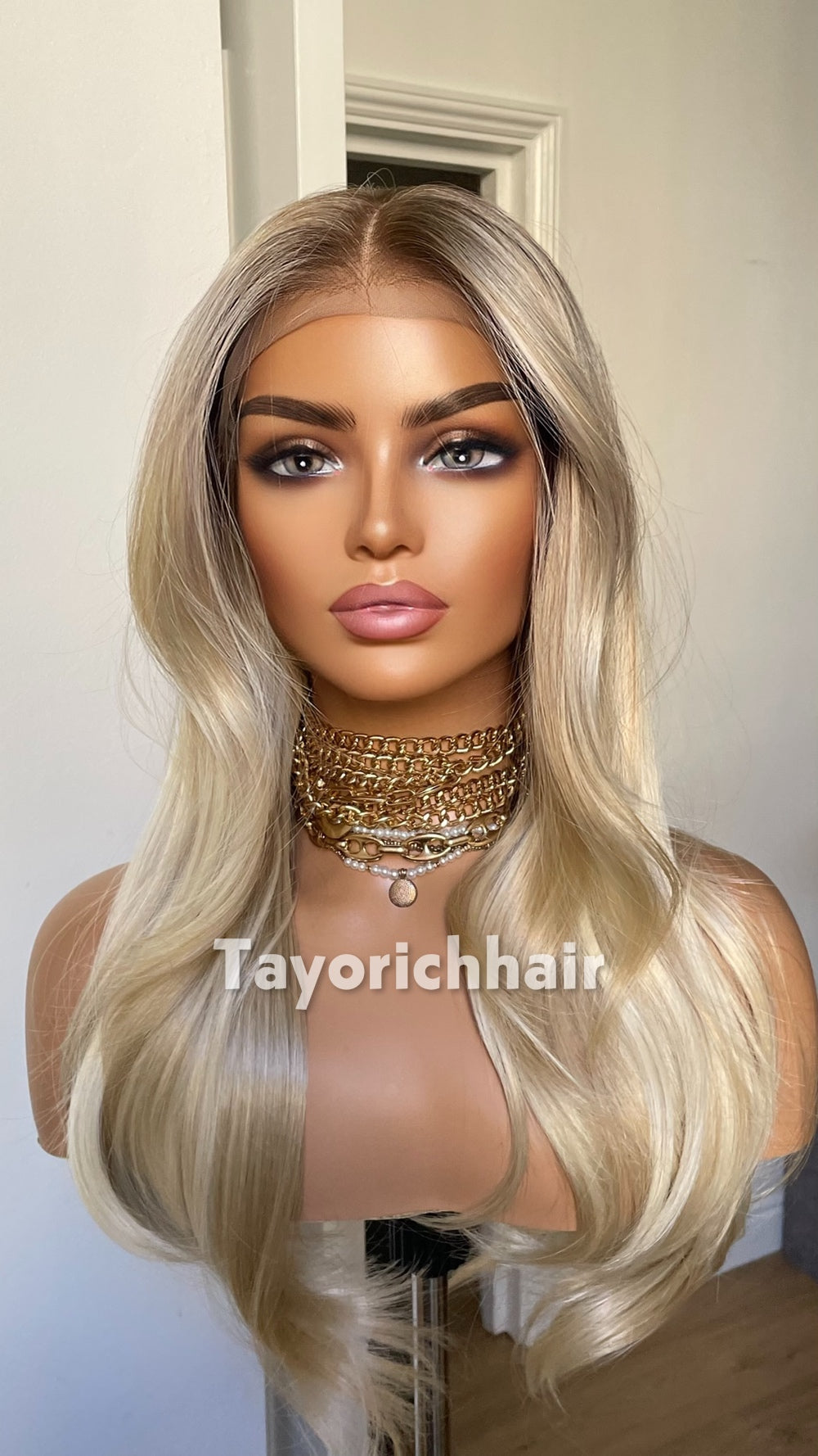 Mixed Light Blonde Heat Safe Synthetic Lace Front Wig | Layered 10” Front 20” Back | Low Density Natural Wig | Tayorichhair