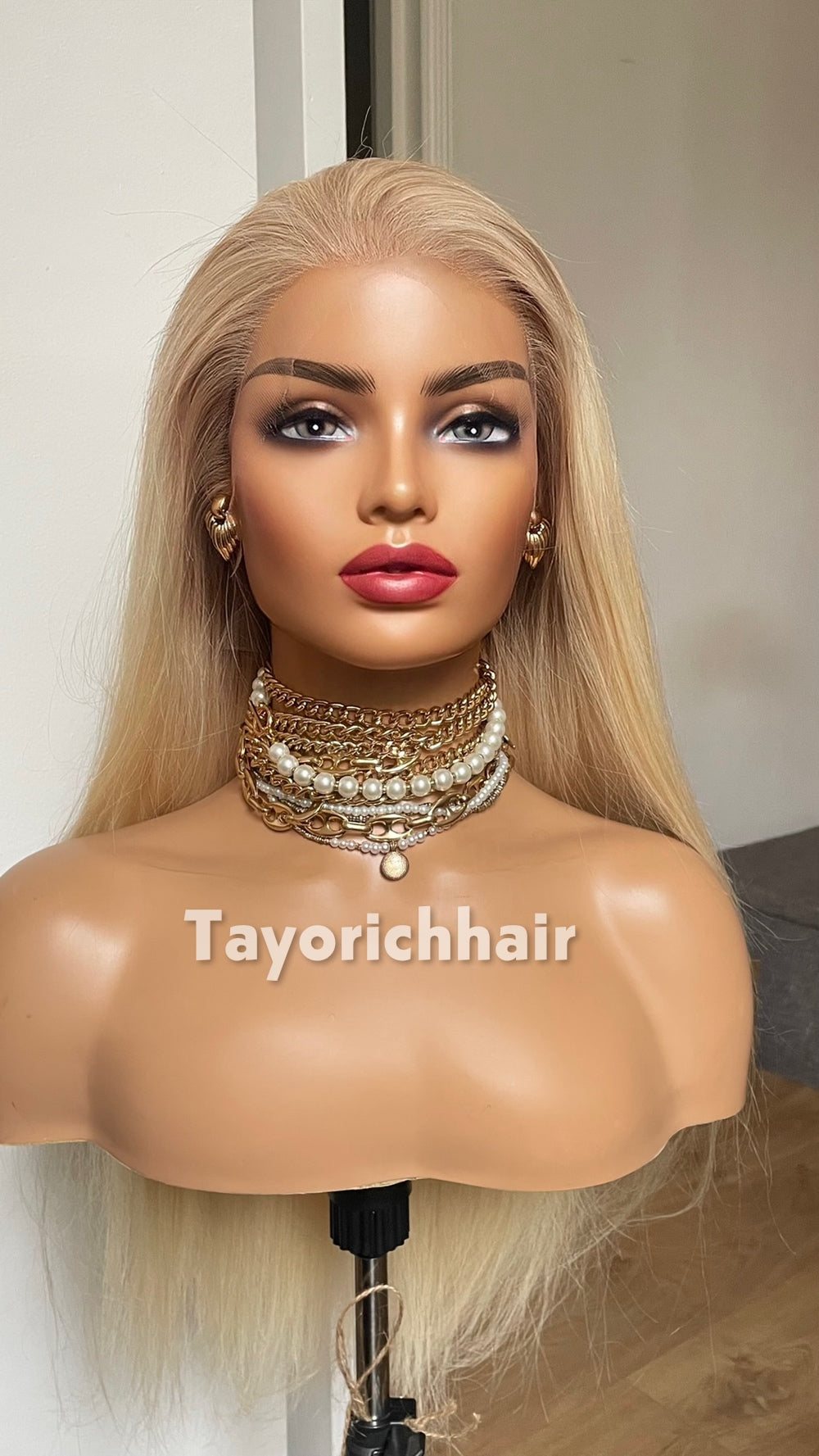 22 Inch Warm Blonde Human Hair Wig with 13x4 HD Lace Frontal