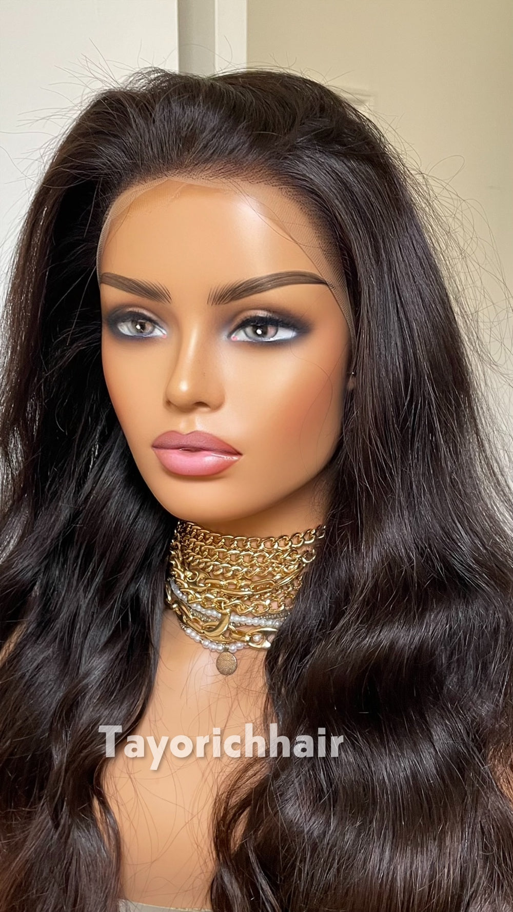 Ombre Black to Brown Human Hair Lace Front Wig | 24” Wavy HD Lace Wig | 13x4 Glueless Wig | 100% Human Hair | Tayorichhair
