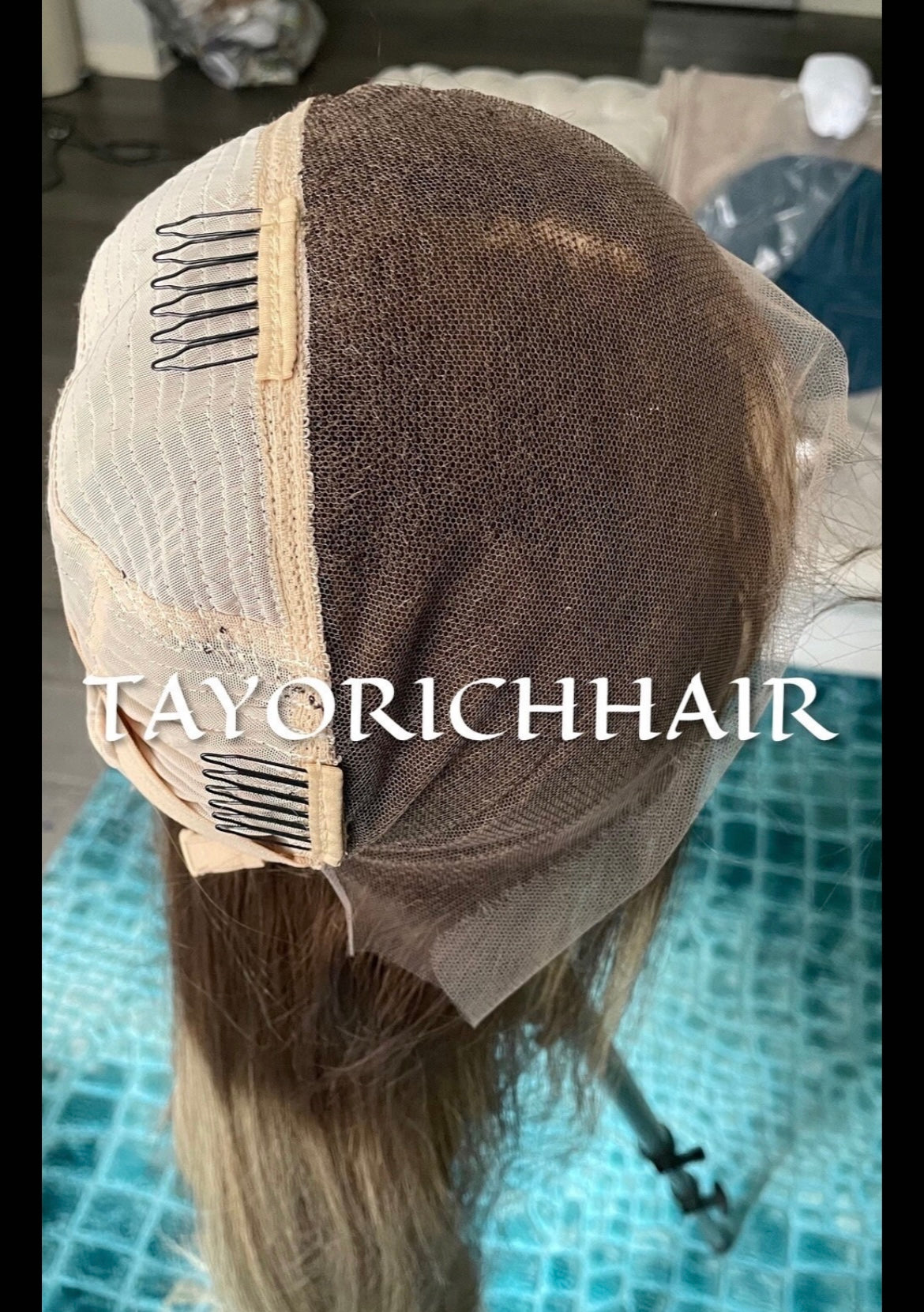 Ombre Balayage Brazilian Human Hair Wig•13x4 HD Lace Wig•Dark Brown Roots 26 Inches Long Straight Hair Wig•Ready To Ship Wig For Hairloss