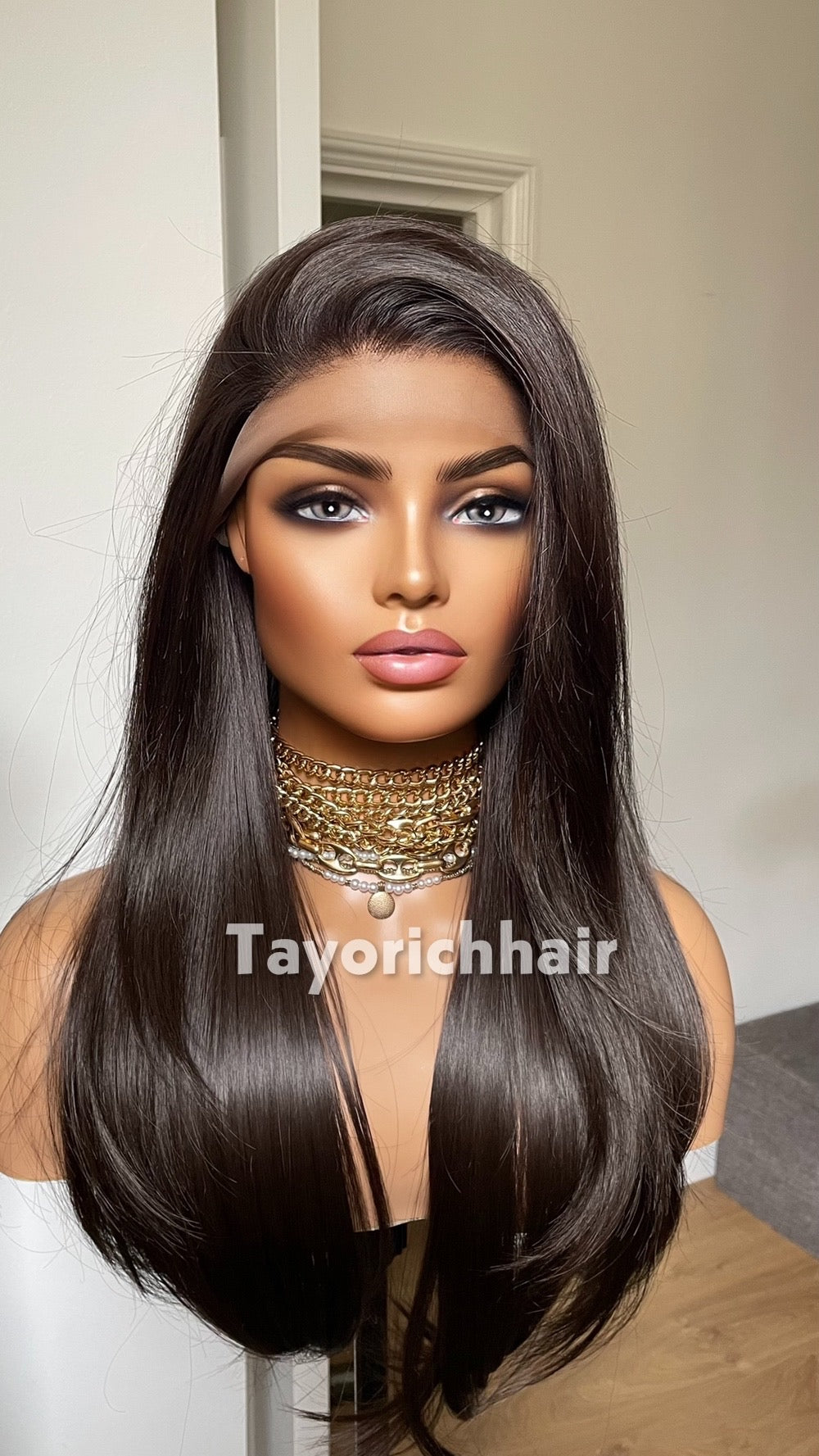 Long Straight Dark Brown Synthetic Wig: Free Part 20 Inch Synthetic, Spring Summer Wigs Collection
