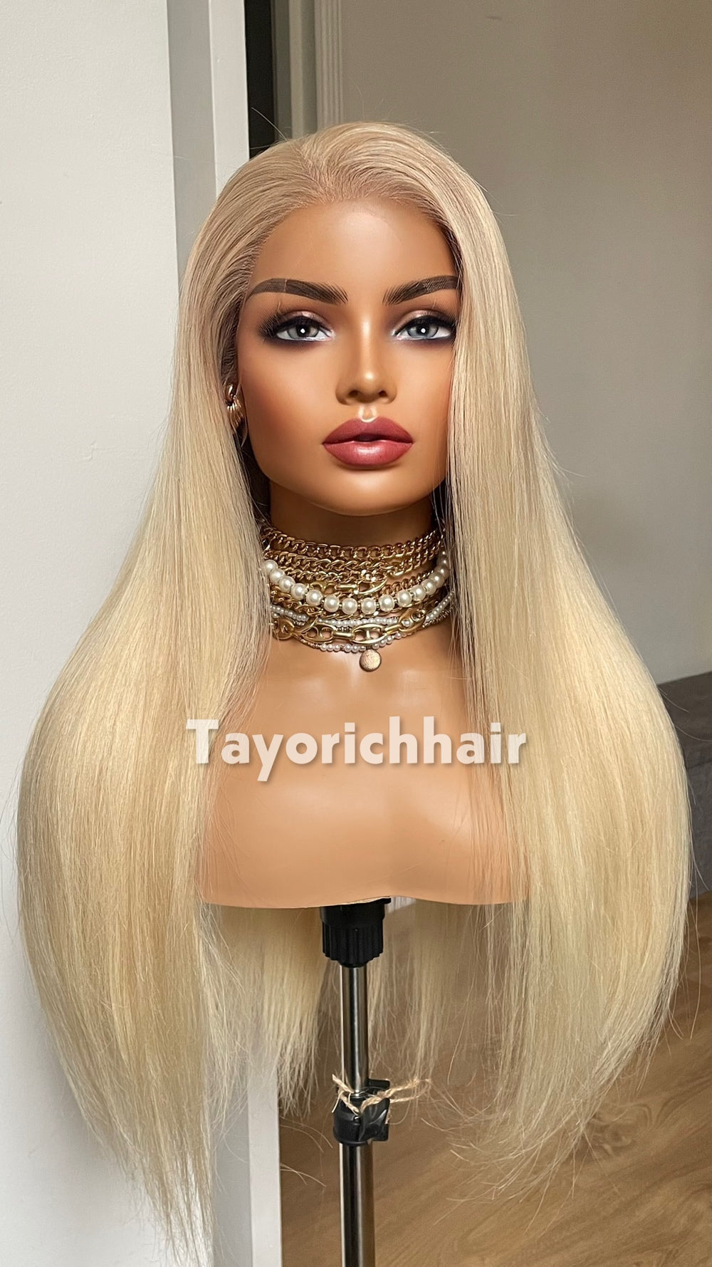 22 Inch Warm Blonde Human Hair Wig with 13x4 HD Lace Frontal