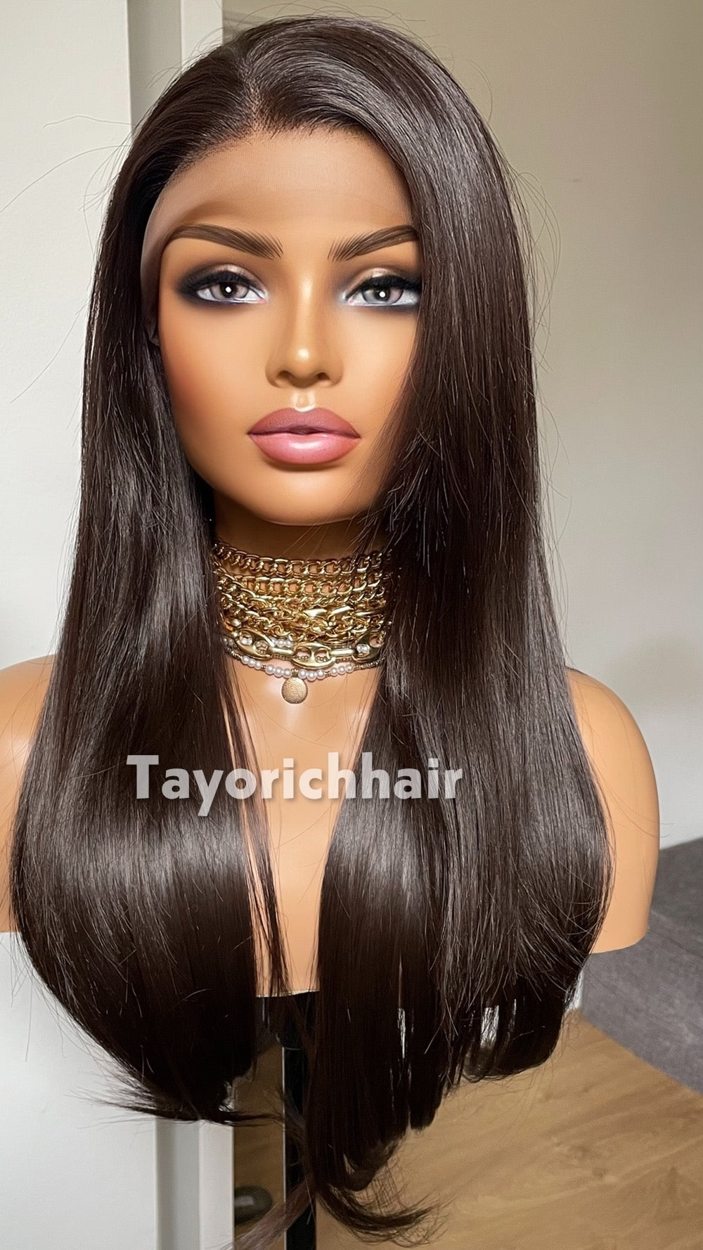 Long Straight Dark Brown Synthetic Wig: Free Part 20 Inch Synthetic, Spring Summer Wigs Collection