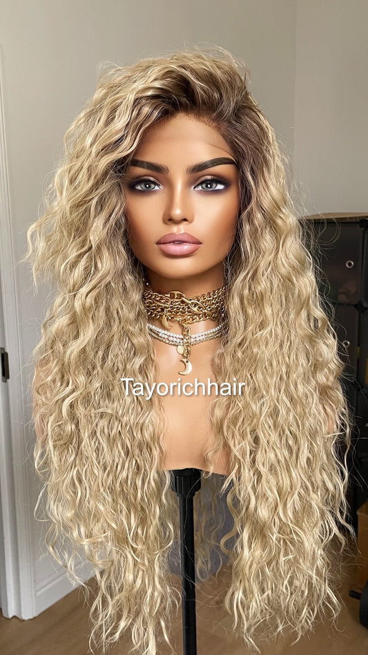 Rooted Curly Lace Wig In Small Cap Size And Free Part