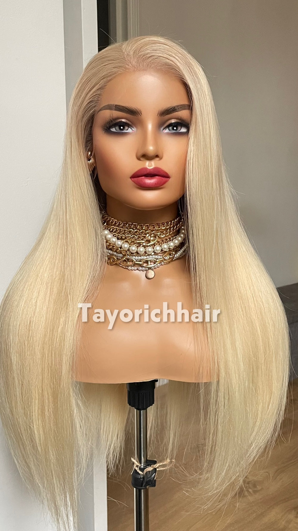 22 Inch Warm Blonde Human Hair Wig with 13x4 HD Lace Frontal