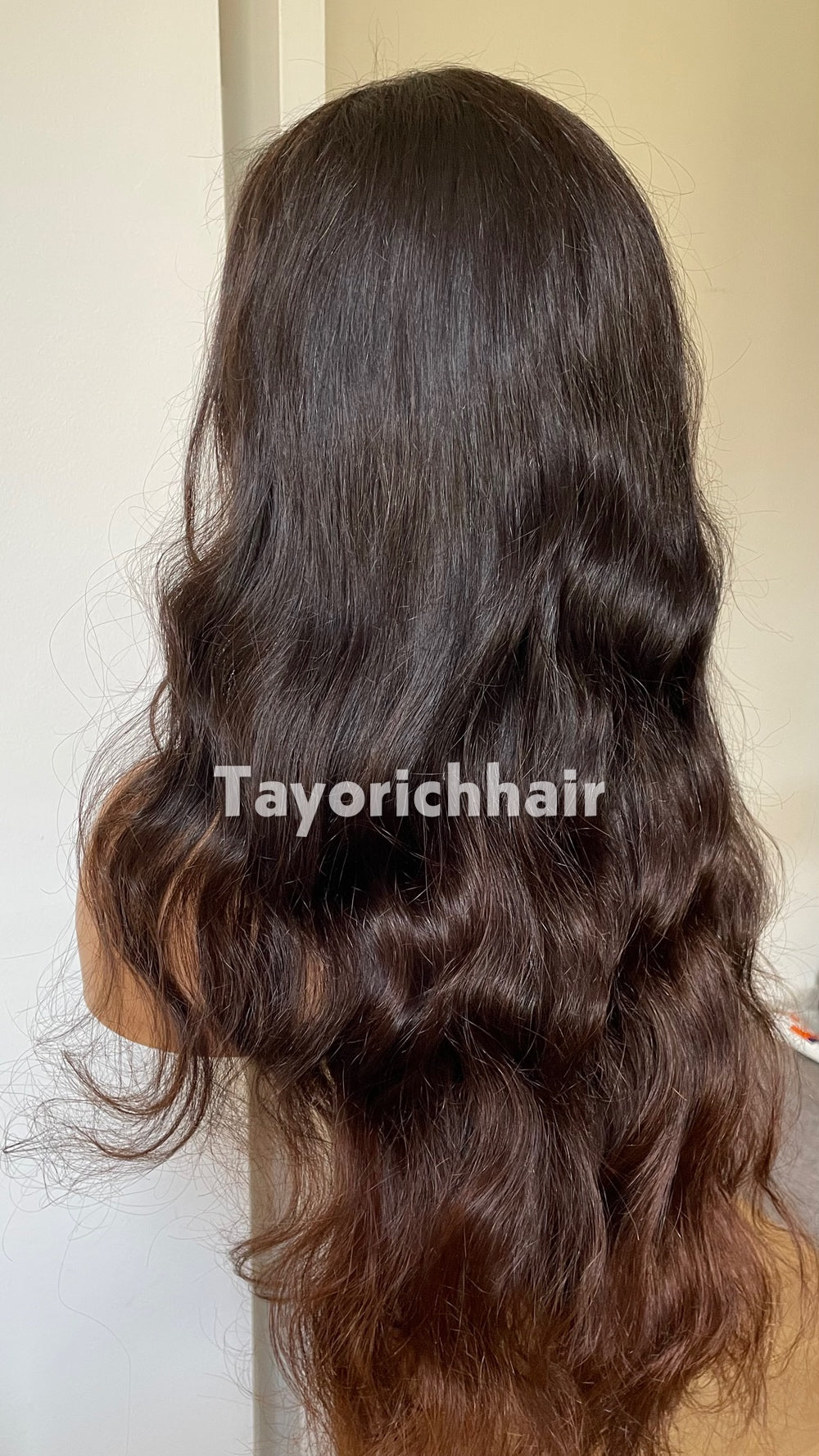 Ombre Black to Brown Human Hair Lace Front Wig | 24” Wavy HD Lace Wig | 13x4 Glueless Wig | 100% Human Hair | Tayorichhair