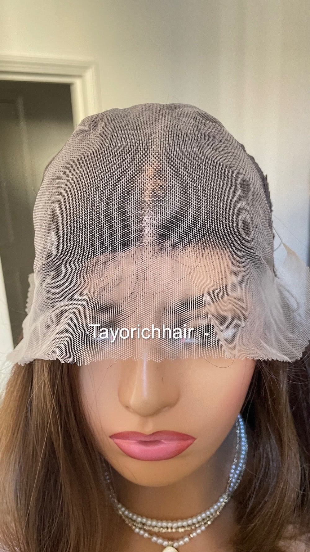 Brown And Black Synthetic Lace Front Wig With Black Roots/Middle Part Brown Wig With 13 By 6 Lace Frontal/Wigs For Brunettes By Tayorichhair