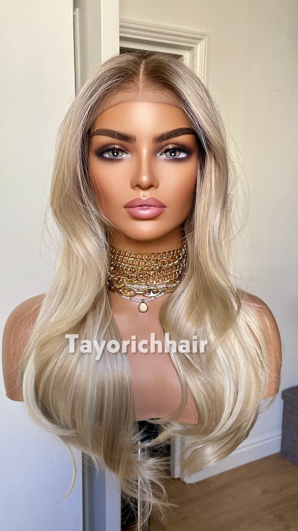 Mixed Light Blonde Heat Safe Synthetic Lace Front Wig | Layered 10” Front 20” Back | Low Density Natural Wig | Tayorichhair