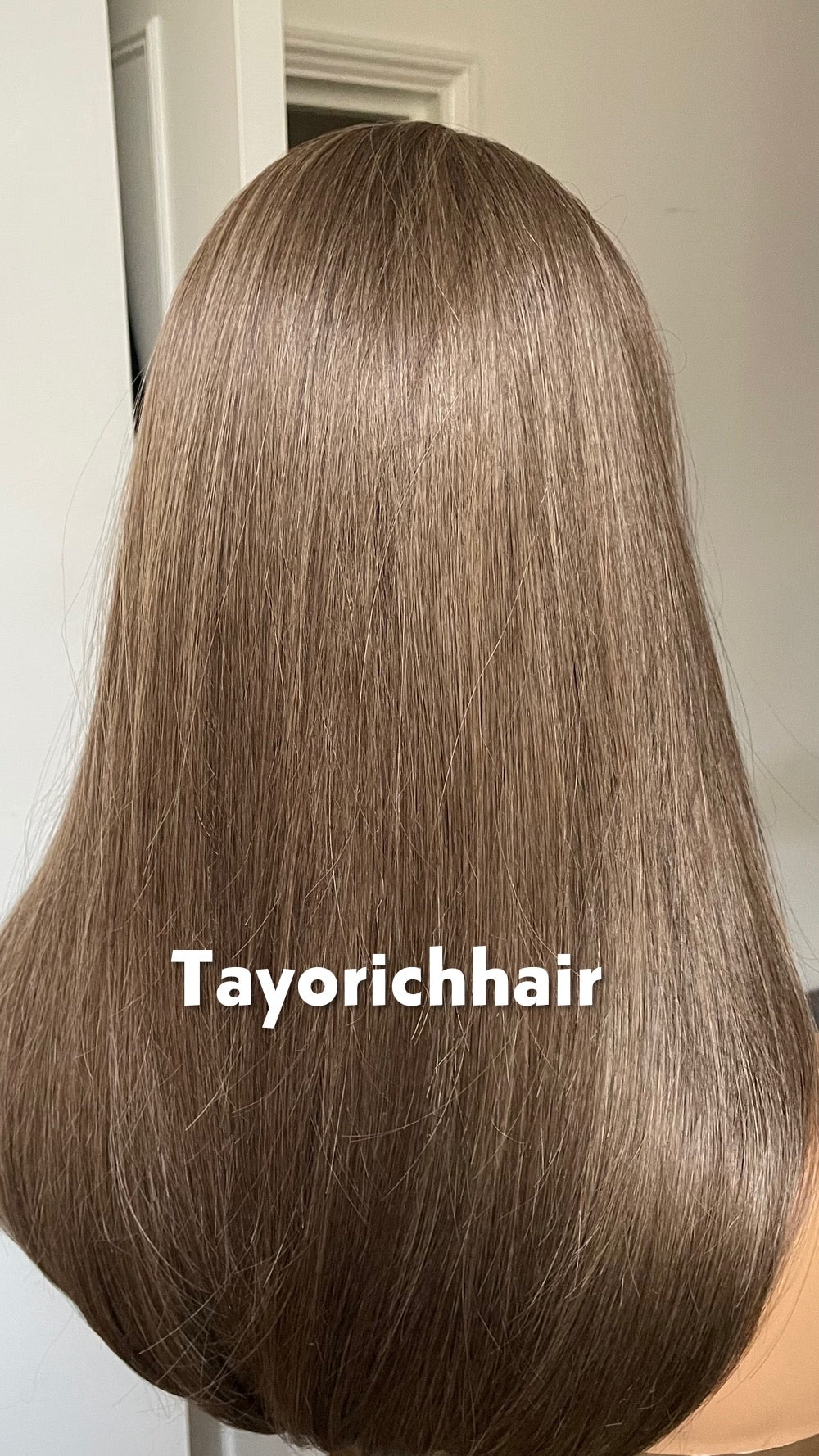 Dark Ash Blonde Straight Wig- 16 Inch Lace Front, Heat Resistant Synthetic Hair