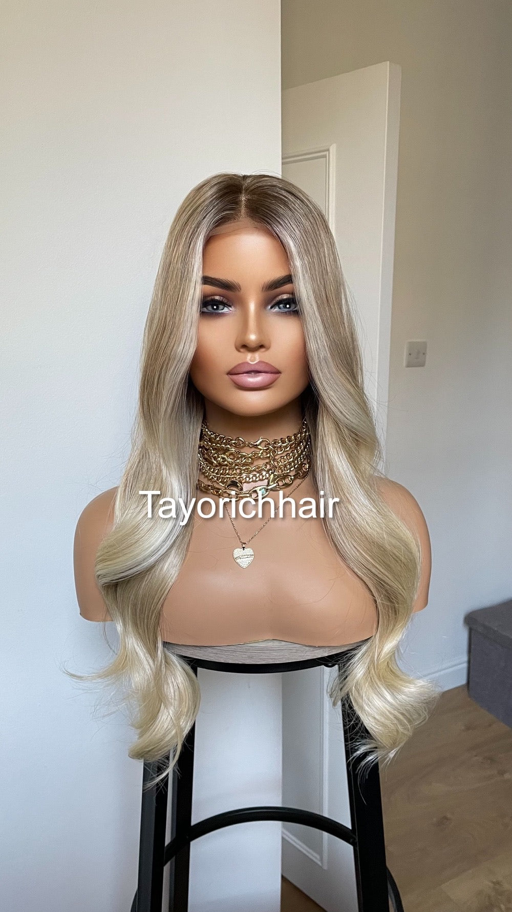 Face Framing Money Piece Rooted Light Warm Blonde Wig By Tayorichhair London