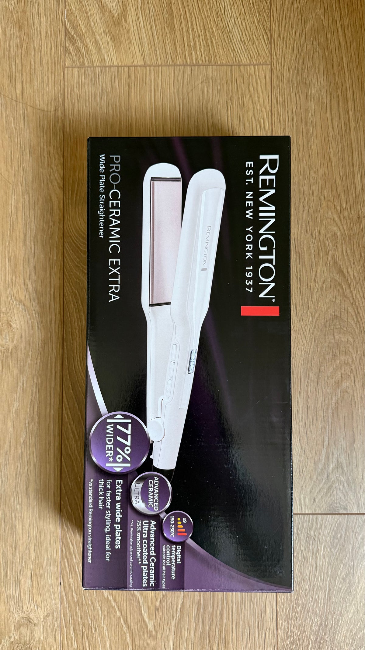 Remington Pro-Ceramic Extra Wide Hair Straightener – White Gloss (S5527)