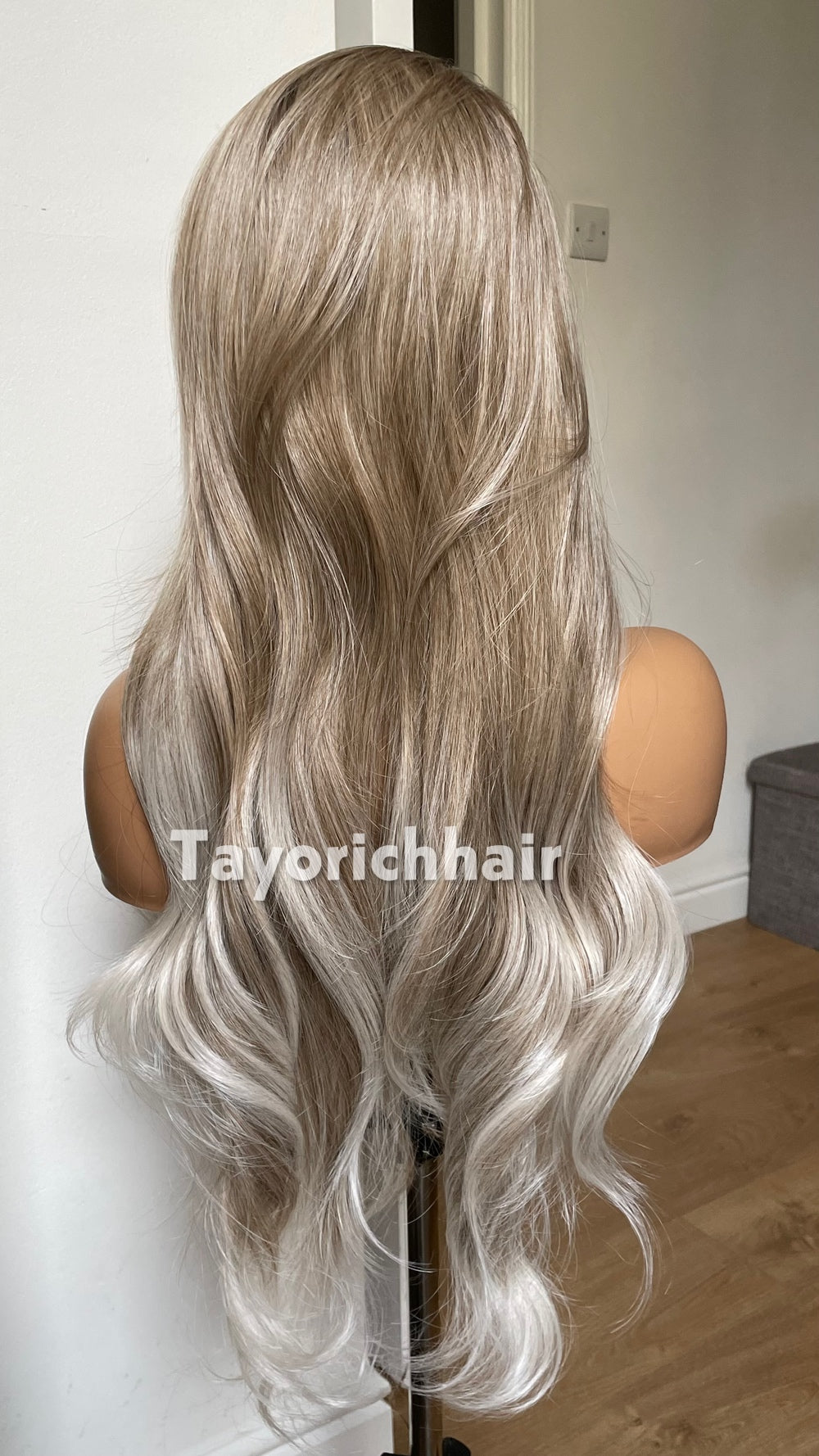 Dark Ash Blonde Wig With Highlights; Heat Safe Synthetic