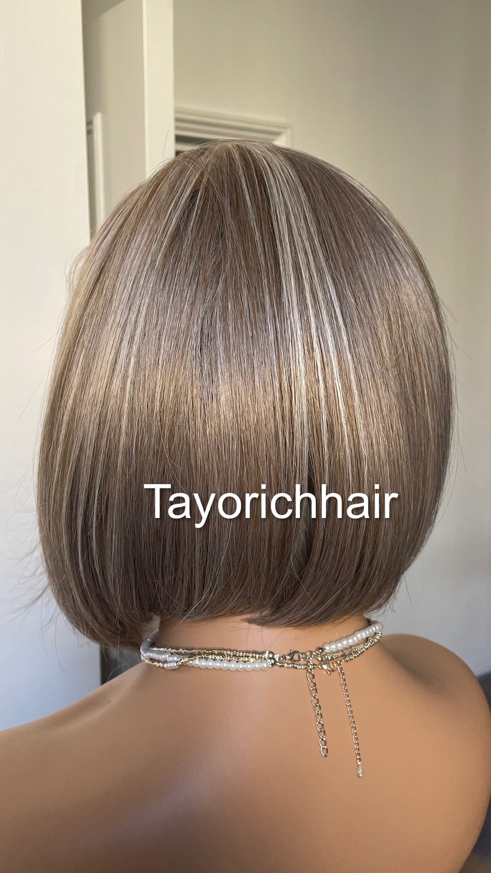 Grey Bob Wig | 10” Straight Heat-Safe Synthetic Lace Front Wig | Tayorichhair