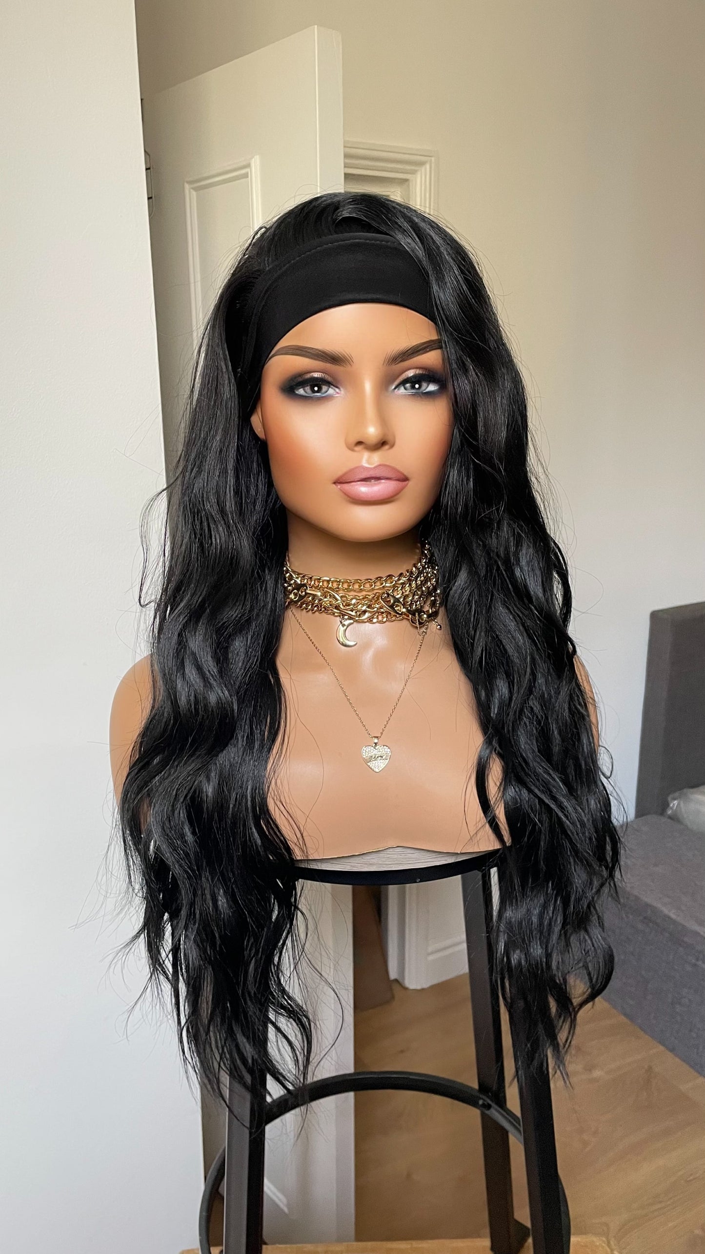 Black Ponytail Synthetic Wig/ No Lace Wig/ Easy To Wear Beginner Friendly Wig/ Sports Exercise Running Wig/ Black Wig For Workout