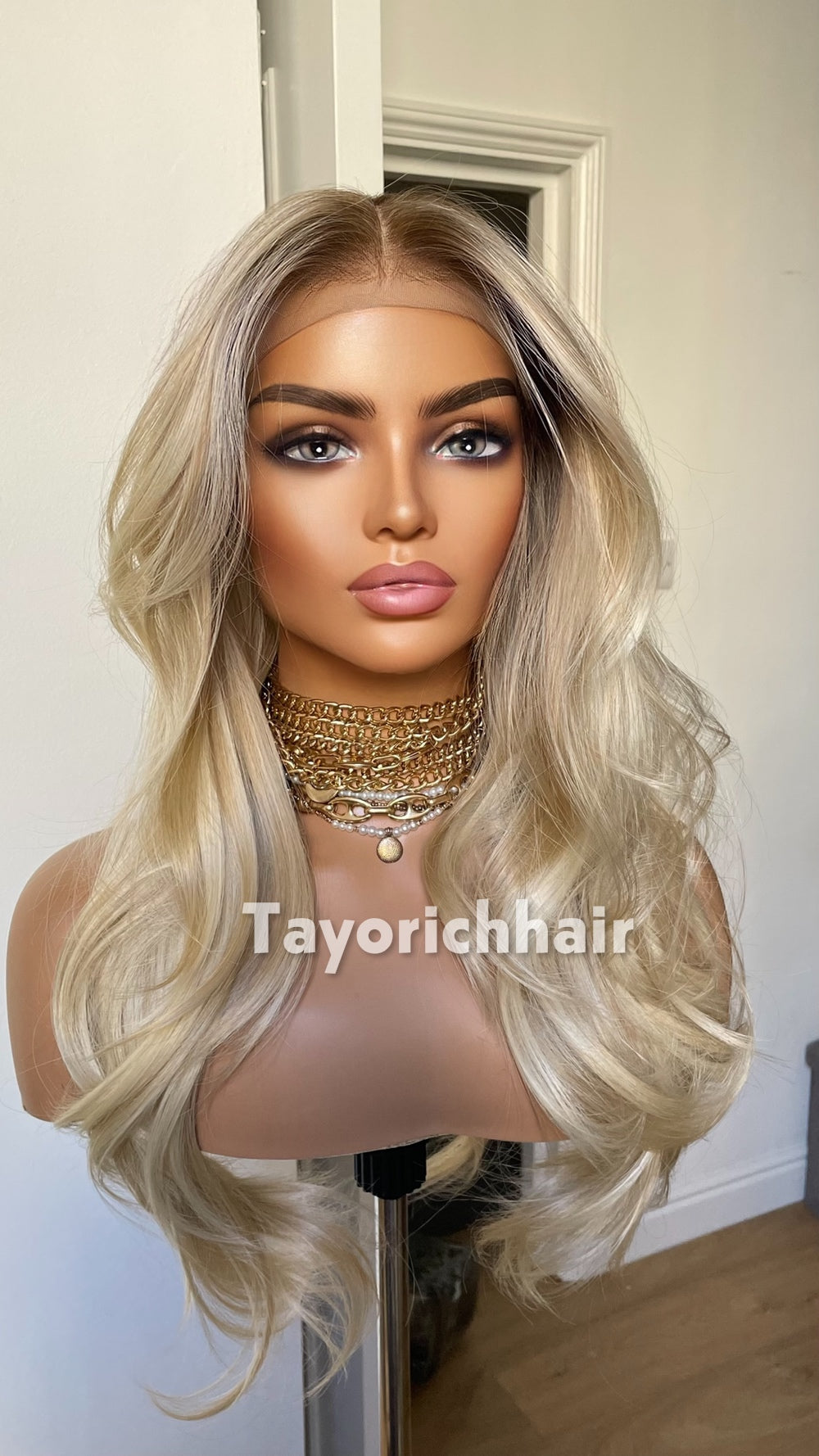 Mixed Light Blonde Heat Safe Synthetic Lace Front Wig | Layered 10” Front 20” Back | Low Density Natural Wig | Tayorichhair