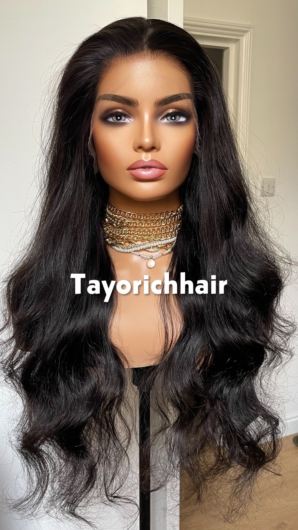 Black Human Hair Lace Wig; Bleached Knots, Small Cap, HD Lace