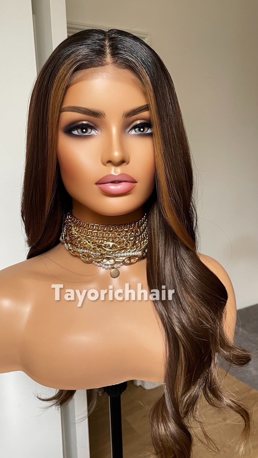 Brown Wig With Highlights