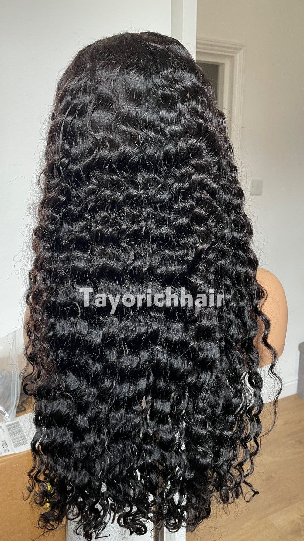 TayoRichHair 13x6 HD Lace Front Exotic Deep Curl Wig – 100% Soft Human Hair (24 Inch, 180% Density, Color 1B, Small/Medium Cap, Firm Hold Glueless Fit)