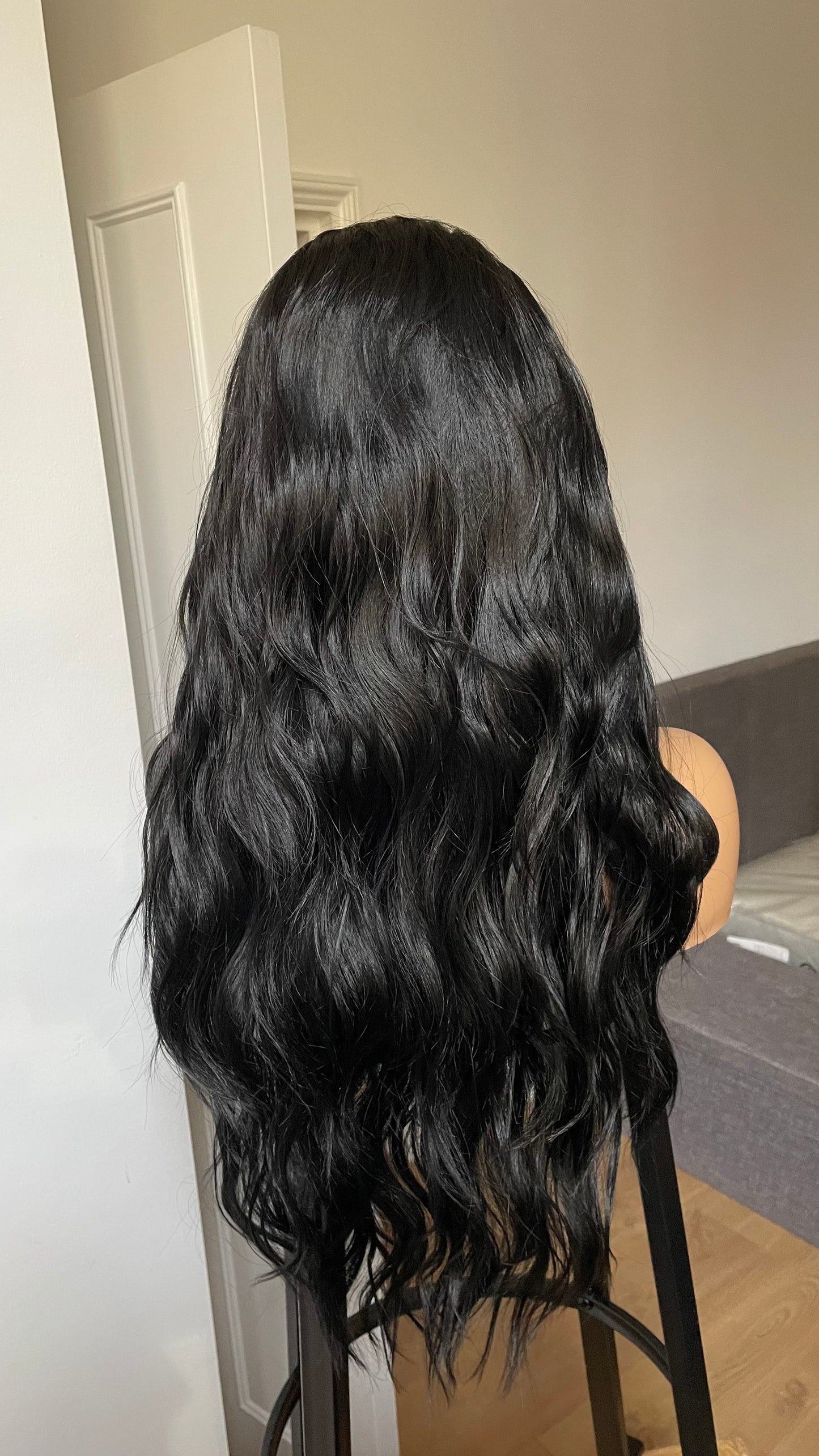 Black Ponytail Synthetic Wig/ No Lace Wig/ Easy To Wear Beginner Friendly Wig/ Sports Exercise Running Wig/ Black Wig For Workout