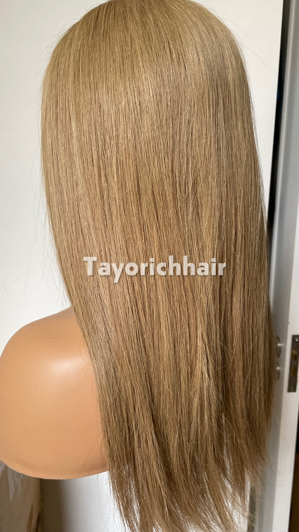 Golden Ash Blonde Human Hair Wig | 18” Straight