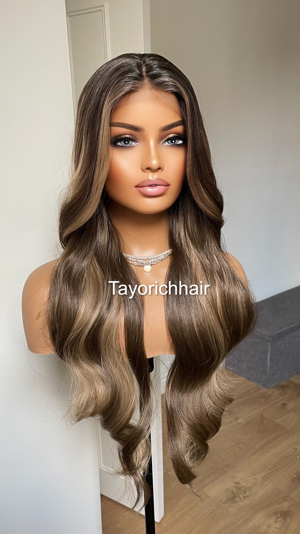Money Piece Dark And Blonde Mix 13x4 Lace Front Wig/ Raelistic Pre Plucked Hairline/ Layered 24 Inches Wig For Women/ Natural Realistic Wig