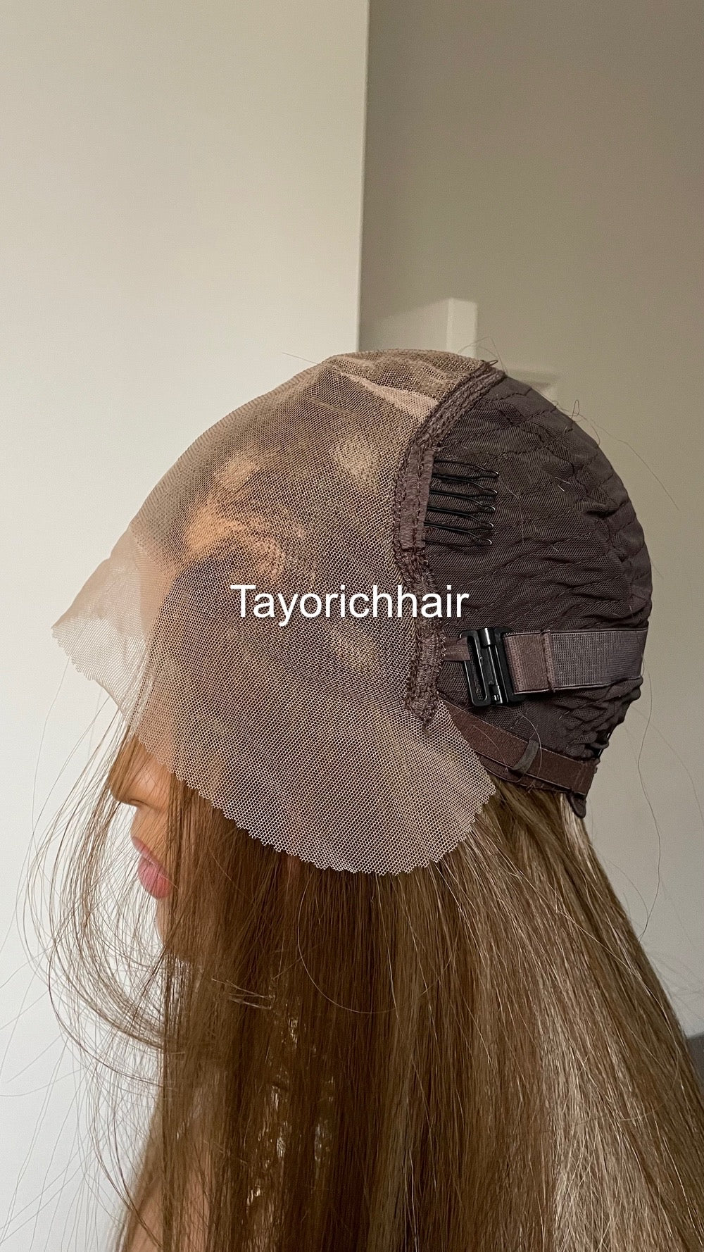 Dark Ash Brown Synthetic Lace Frontal Wig/13 by 6 Lace Frontal/Long Straight Lace Wig/Dark Ash Brown Wig With Mild Highlights/Tayorichhair