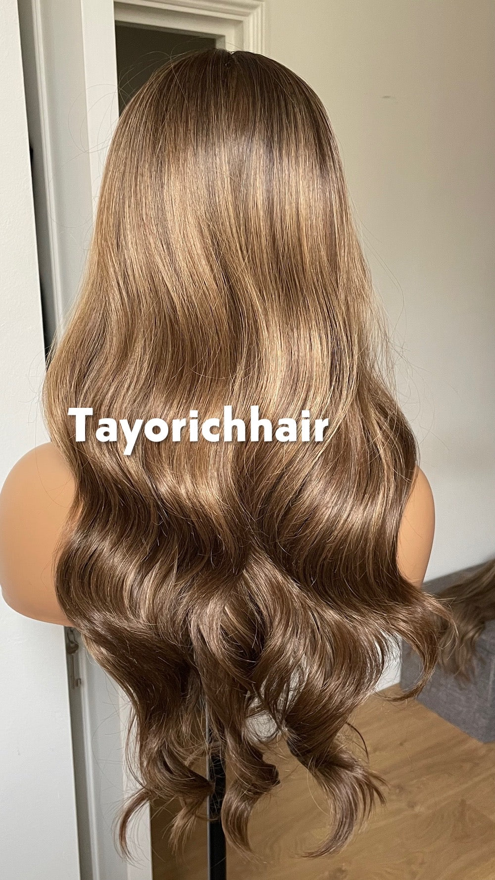 Bronde Wavy Hair Lace Frontal Wig; Heat Friendly Synthetic Wig; 13 By 6 Swiss Lace.