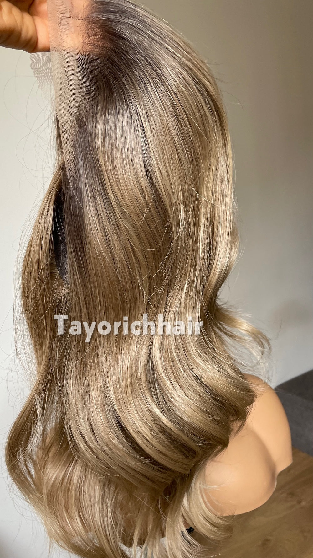 Mushroom Blonde Synthetic Lace Front Wig | 14 Inch Wavy Synthetic