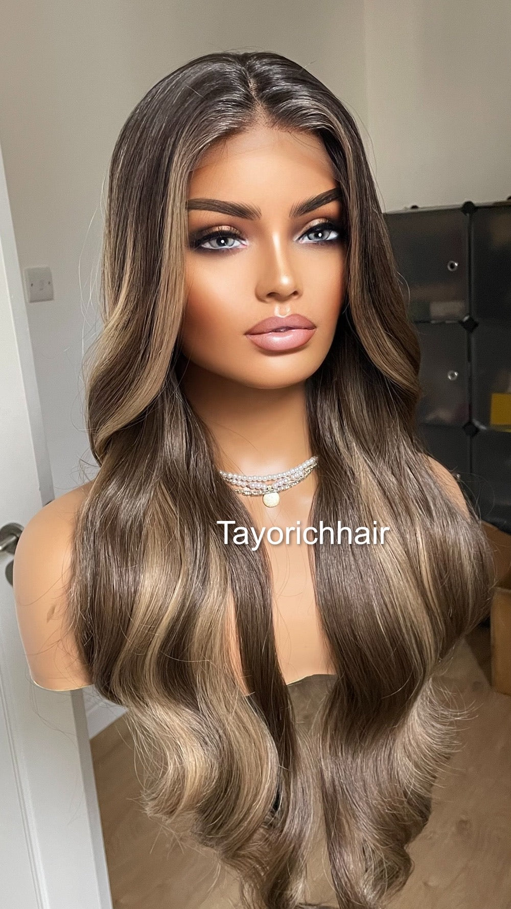 Money Piece Dark And Blonde Mix 13x4 Lace Front Wig/ Raelistic Pre Plucked Hairline/ Layered 24 Inches Wig For Women/ Natural Realistic Wig