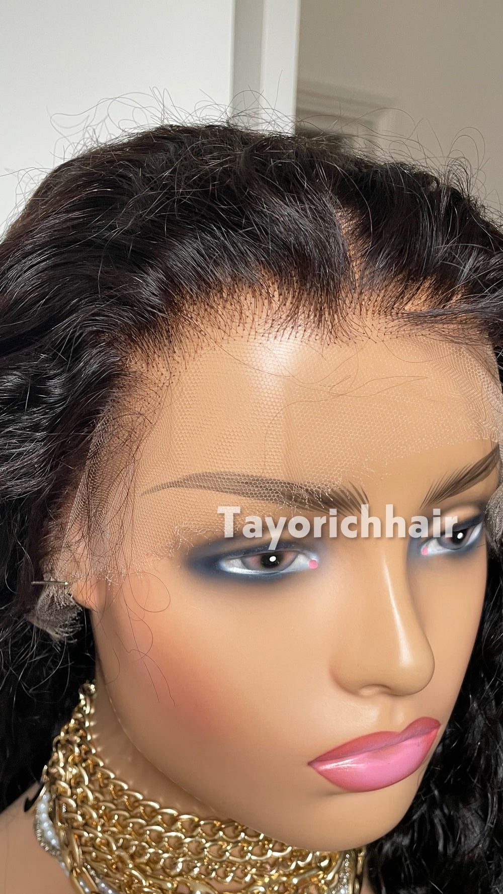 TayoRichHair 13x6 HD Lace Front Exotic Deep Curl Wig – 100% Soft Human Hair (24 Inch, 180% Density, Color 1B, Small/Medium Cap, Firm Hold Glueless Fit)