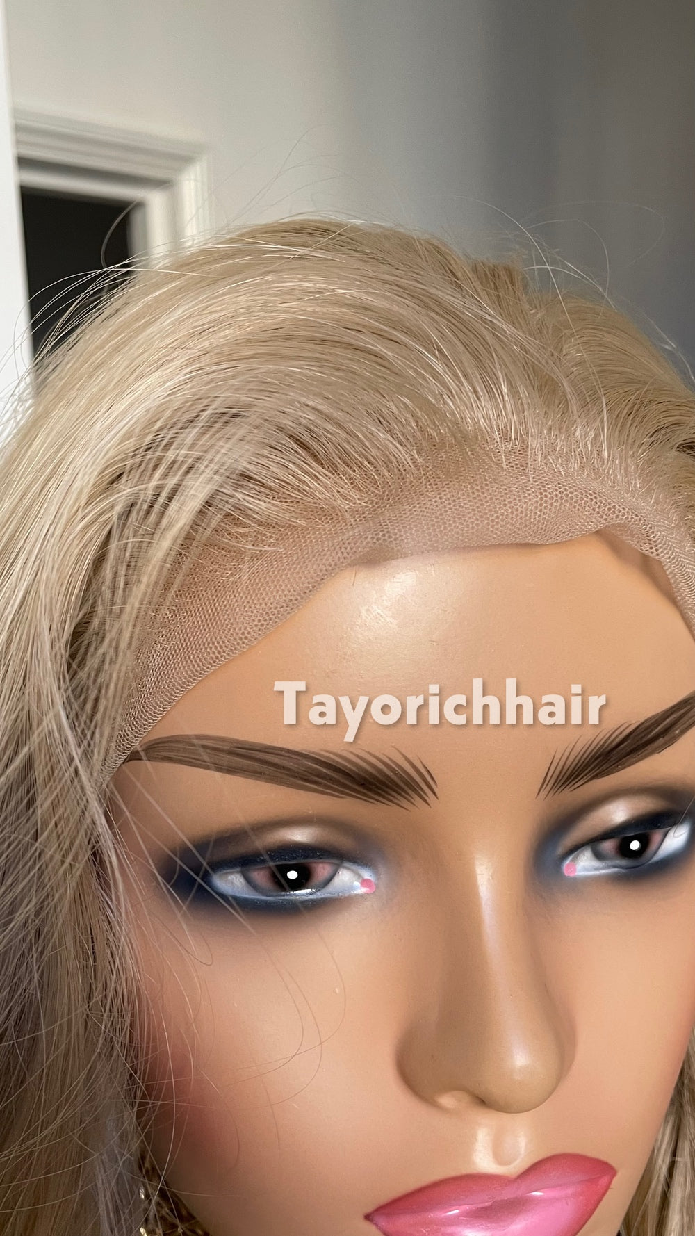 Natural Ash Blonde Spiral Curly Wig | 16” Heat Safe Synthetic Lace Front Wig | 13x6 Transparent Lace | Free Part | Vintage Hollywood Elegance | Tayorichhair
