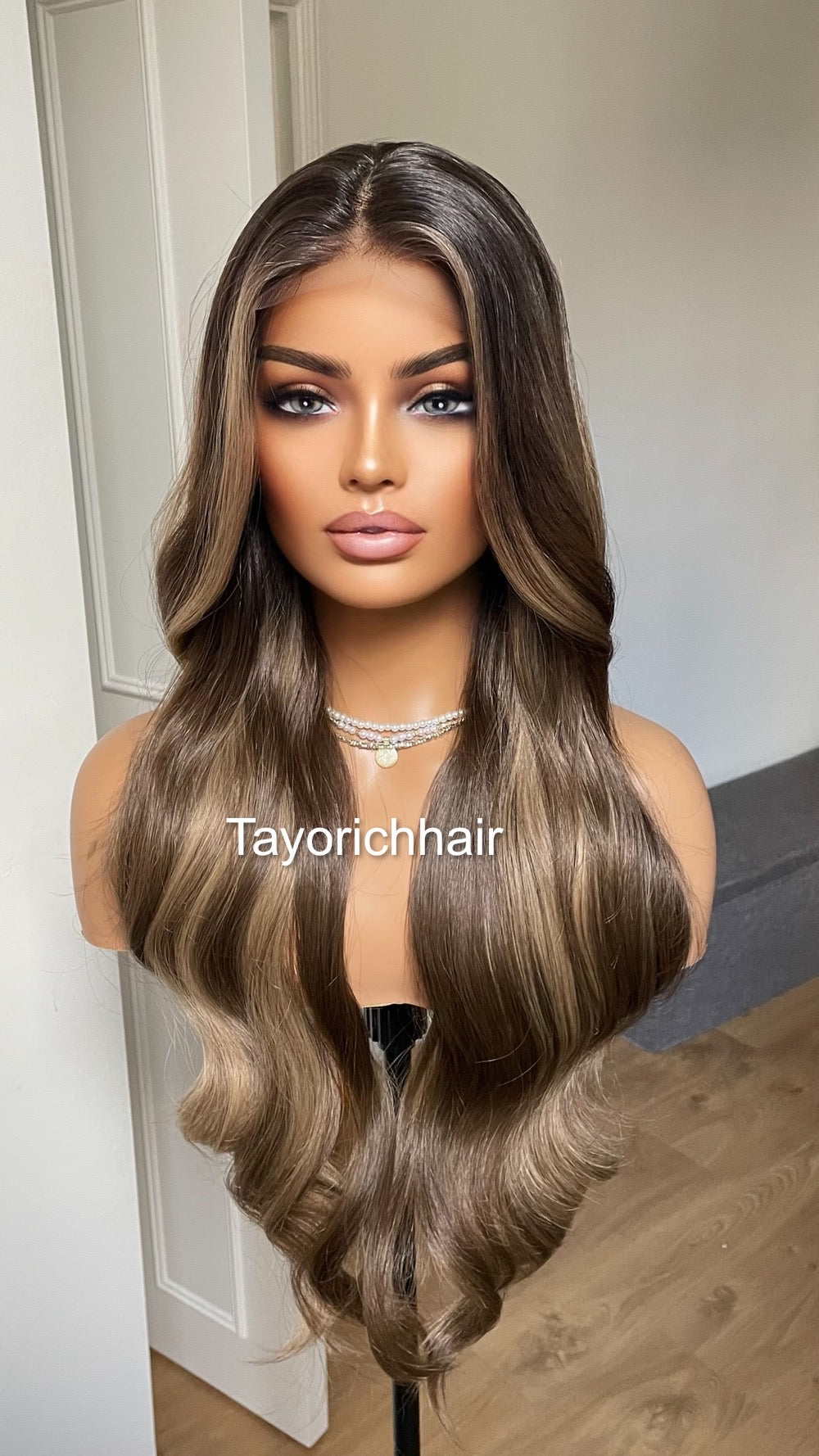 Money Piece Dark And Blonde Mix 13x4 Lace Front Wig/ Raelistic Pre Plucked Hairline/ Layered 24 Inches Wig For Women/ Natural Realistic Wig