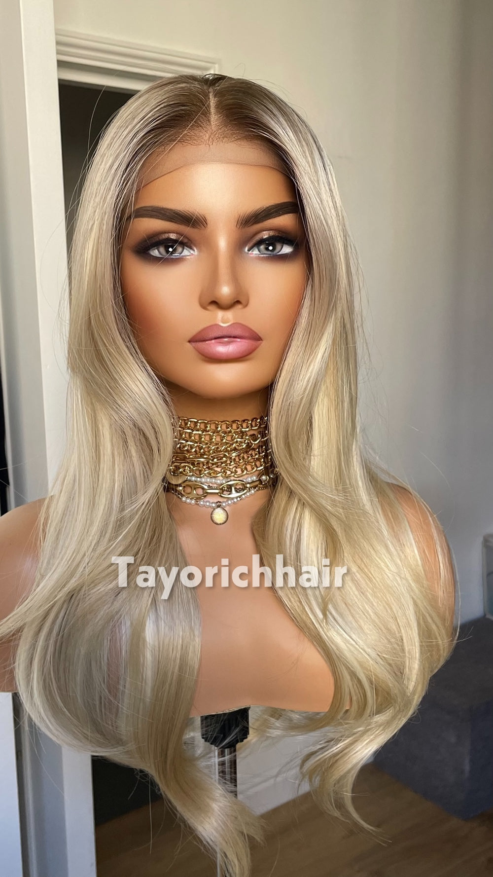 Mixed Light Blonde Heat Safe Synthetic Lace Front Wig | Layered 10” Front 20” Back | Low Density Natural Wig | Tayorichhair